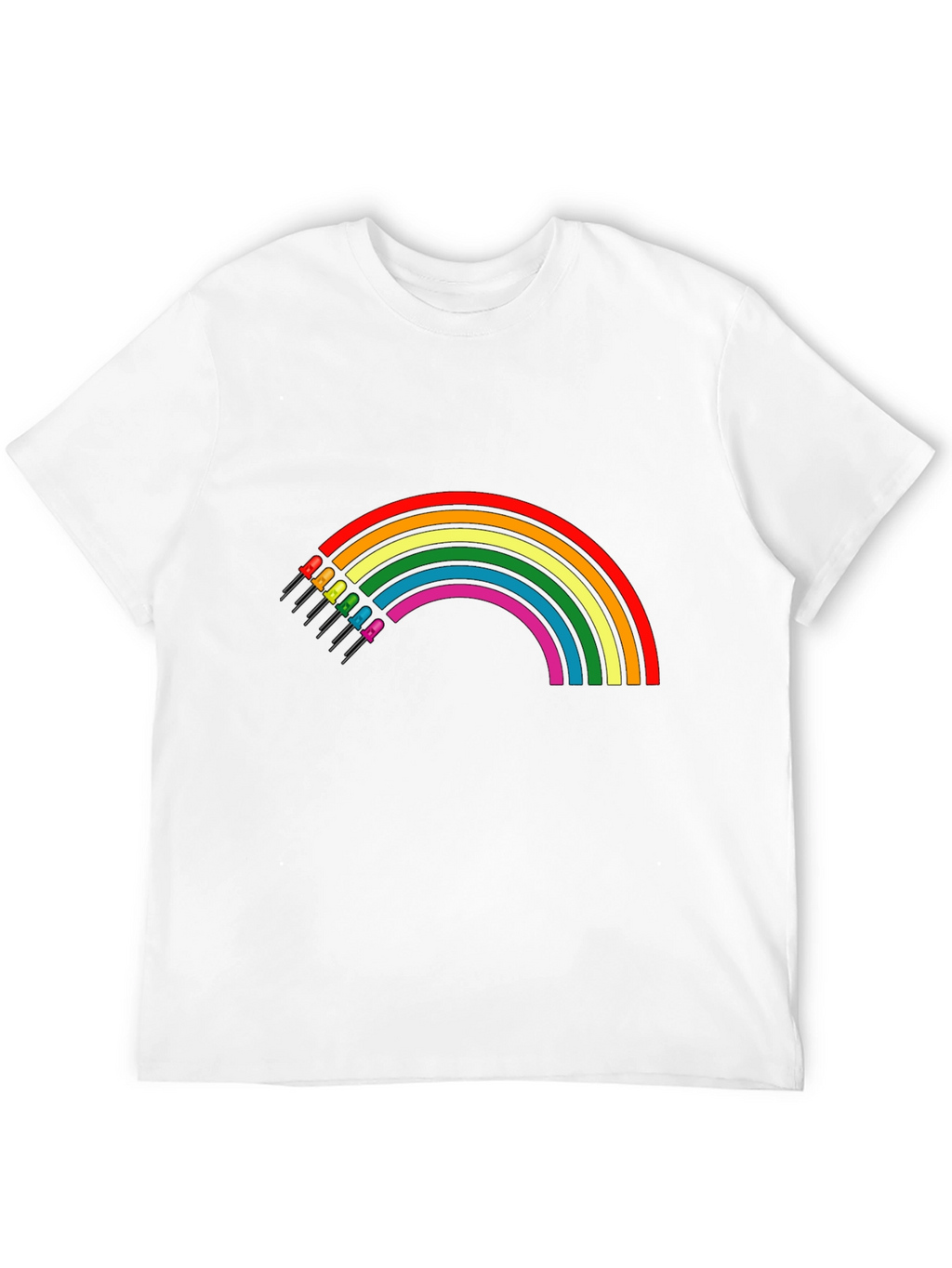 Rainbow LED T-Shirt - Black Cotton Blend