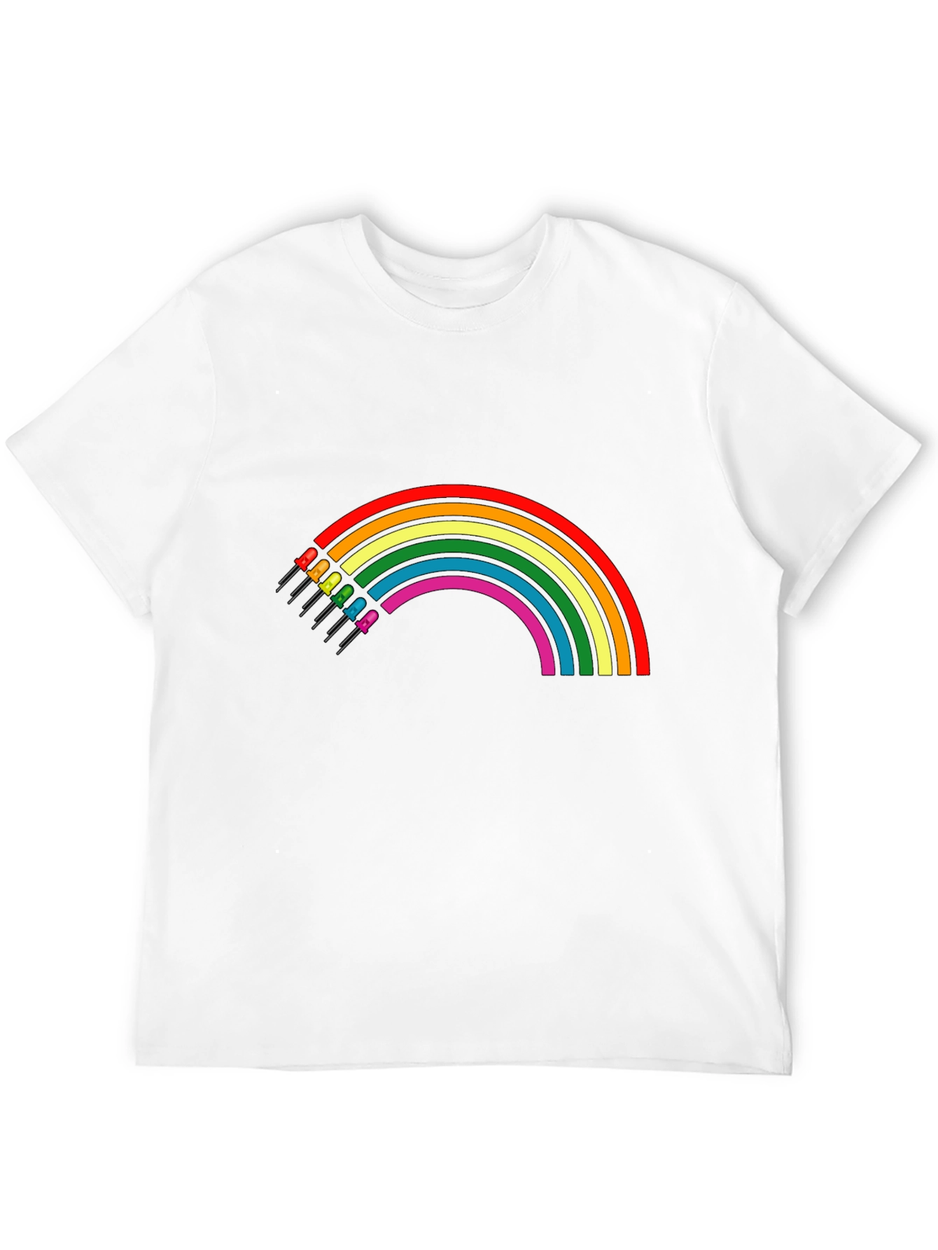 Rainbow LED T-Shirt - Black Cotton Blend