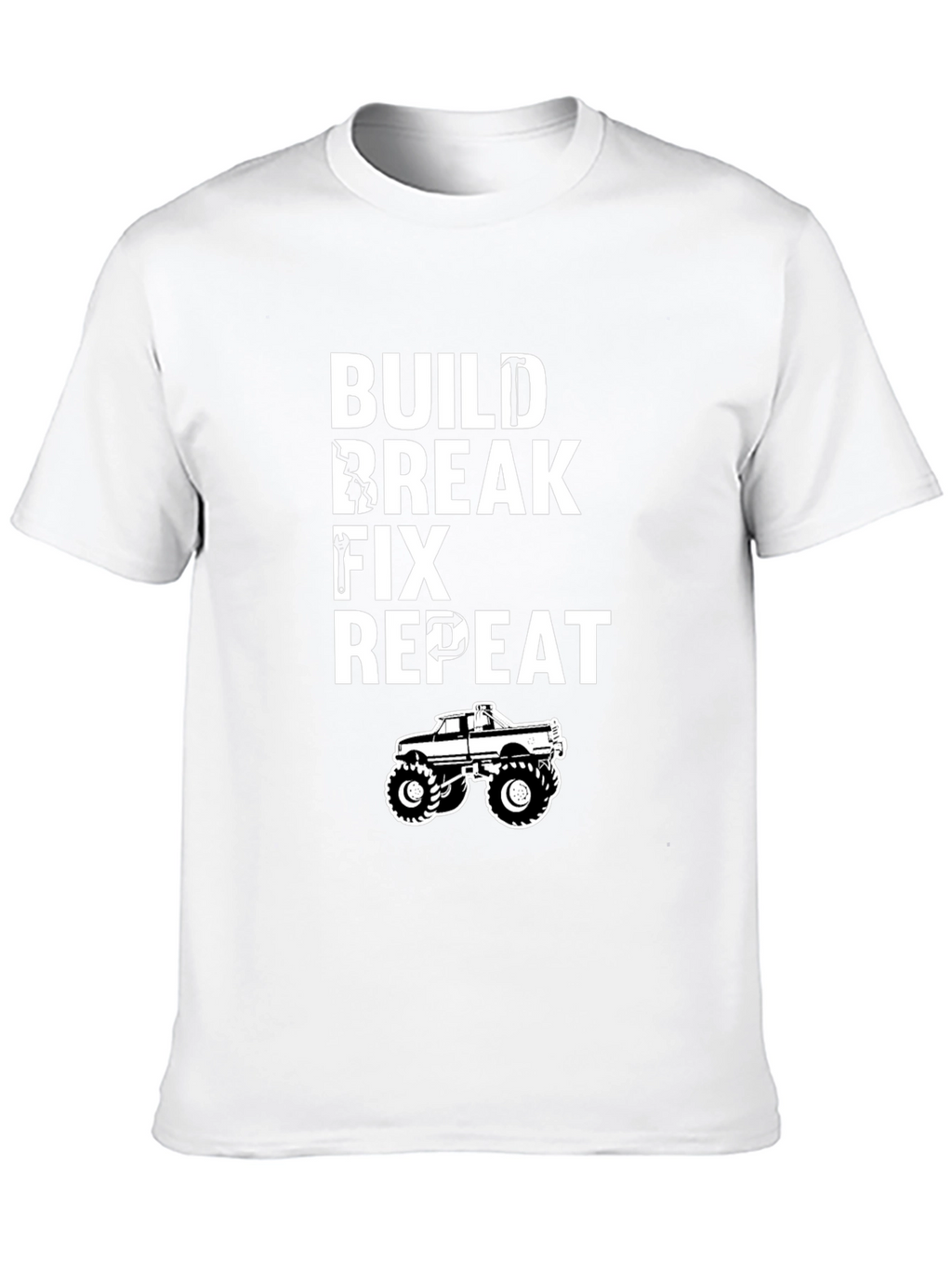 Build Break Fix Repeat T-Shirt - Mechanic Funny Tee