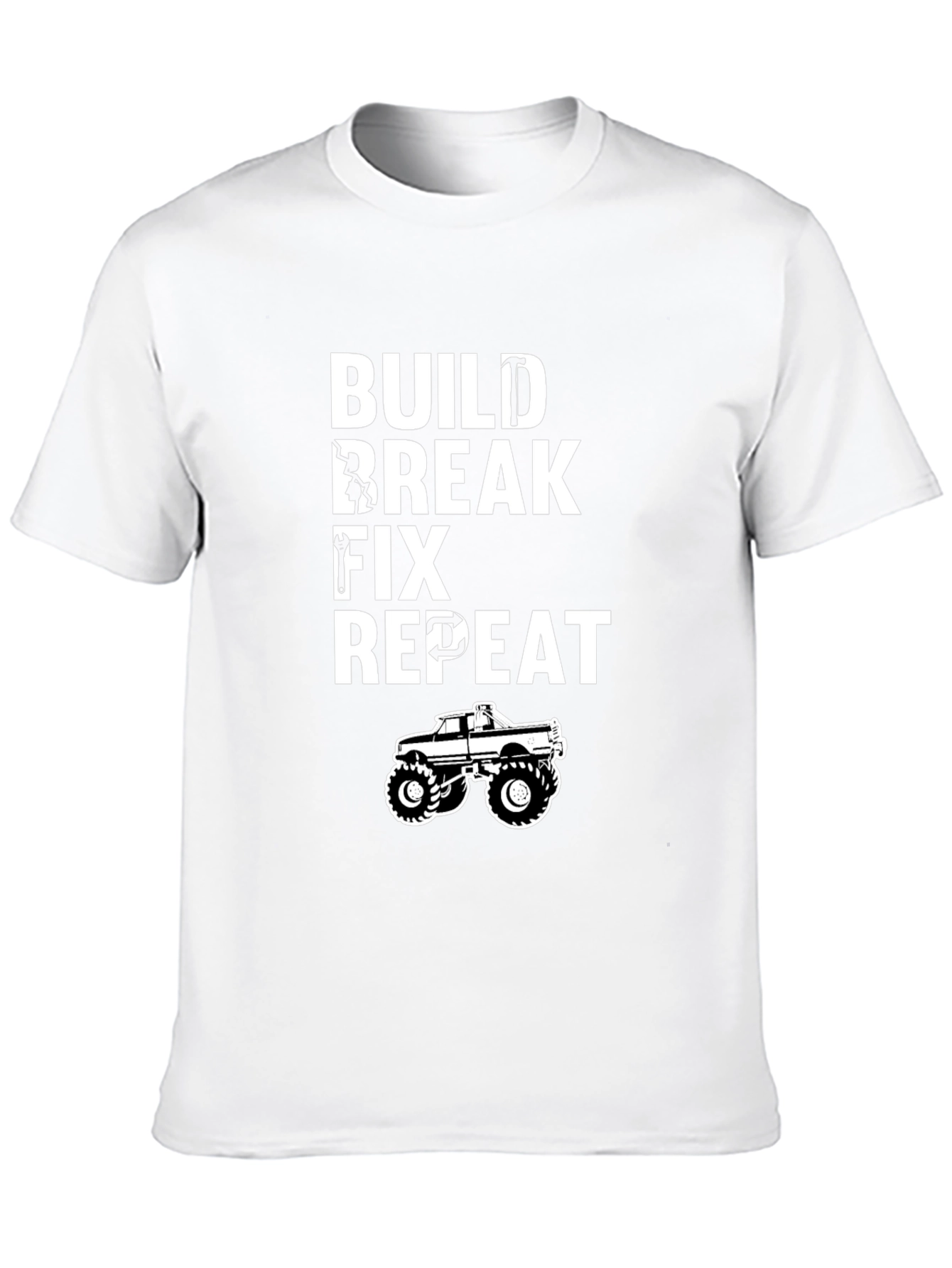 Build Break Fix Repeat T-Shirt - Mechanic Funny Tee
