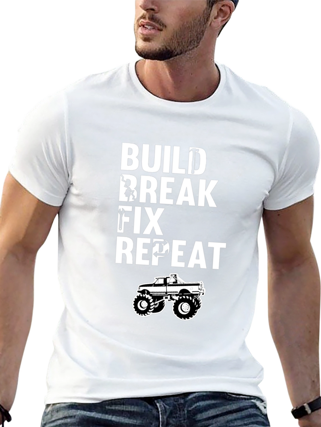 Build Break Fix Repeat T-Shirt - Mechanic Funny Tee