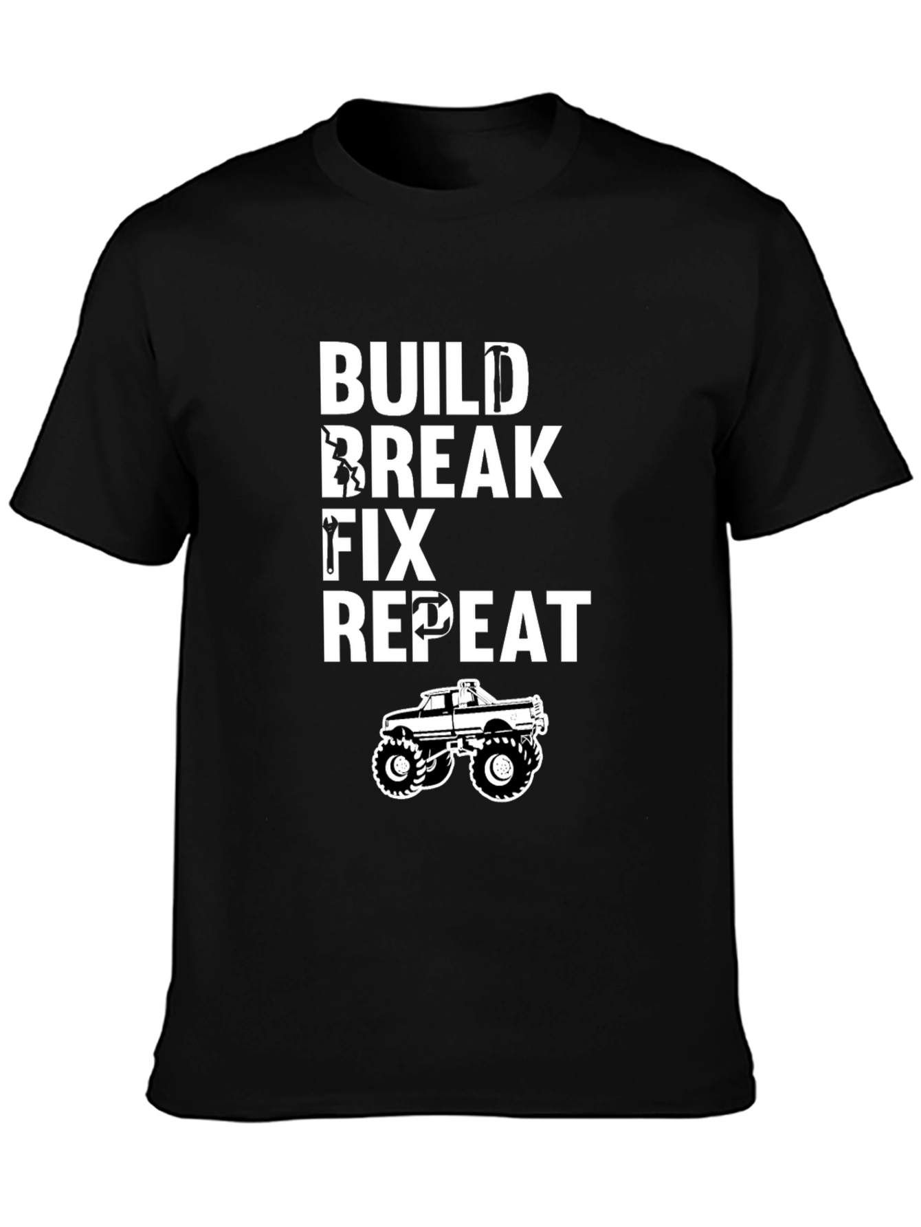Build Break Fix Repeat T-Shirt - Mechanic Funny Tee