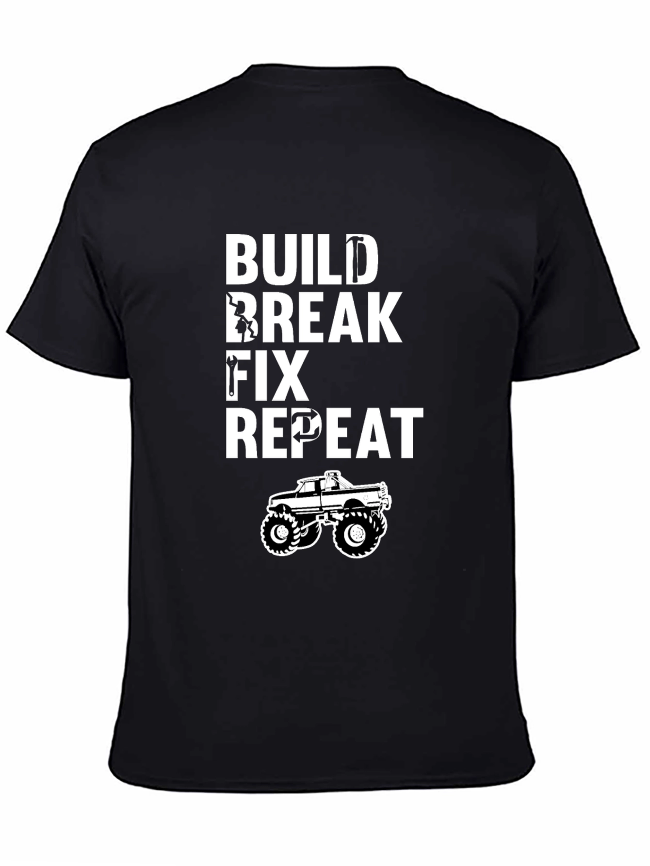Build Break Fix Repeat T-Shirt - Mechanic Funny Tee