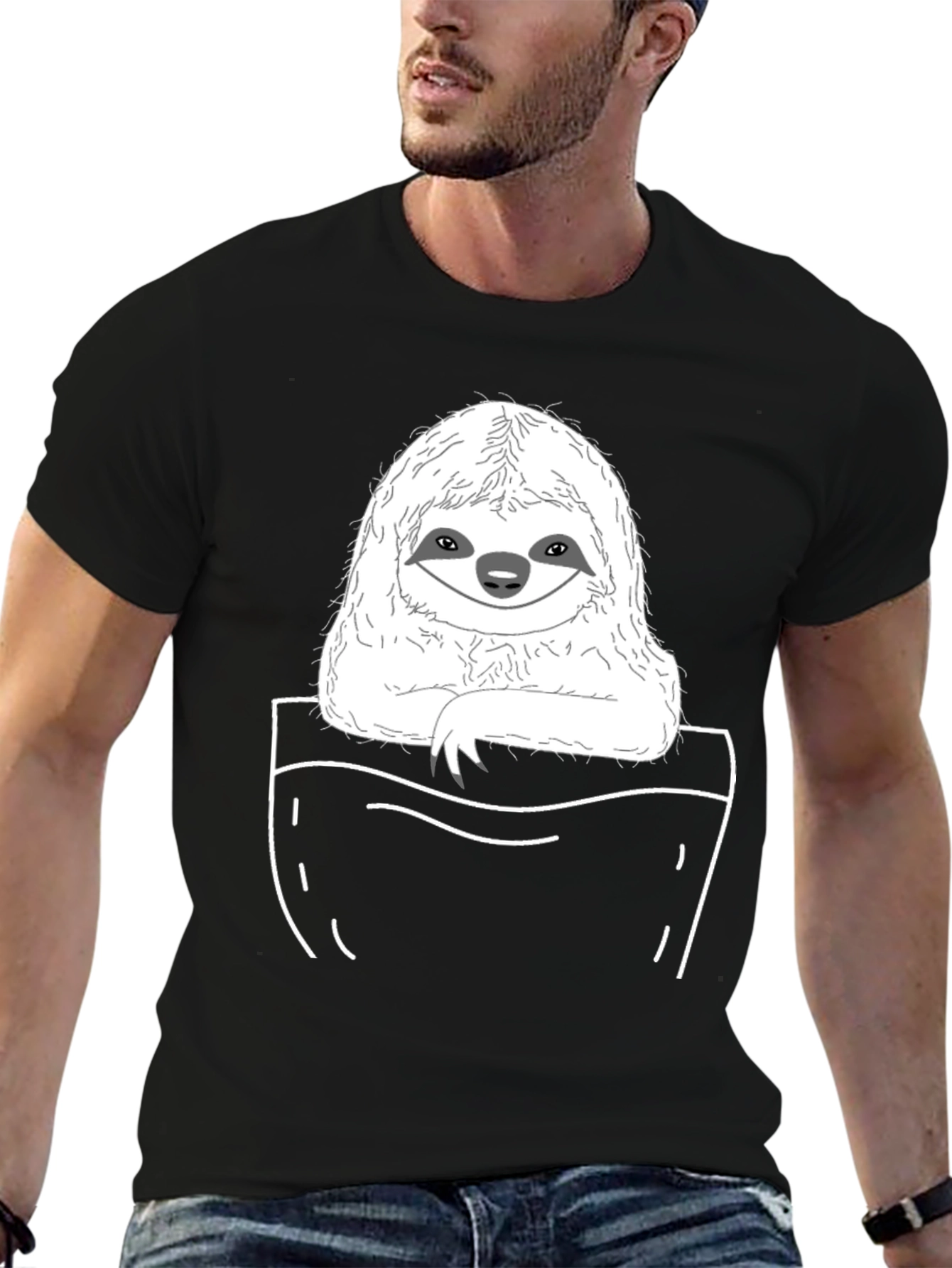 Sloth Pocket T-Shirt - Cute & Comfy