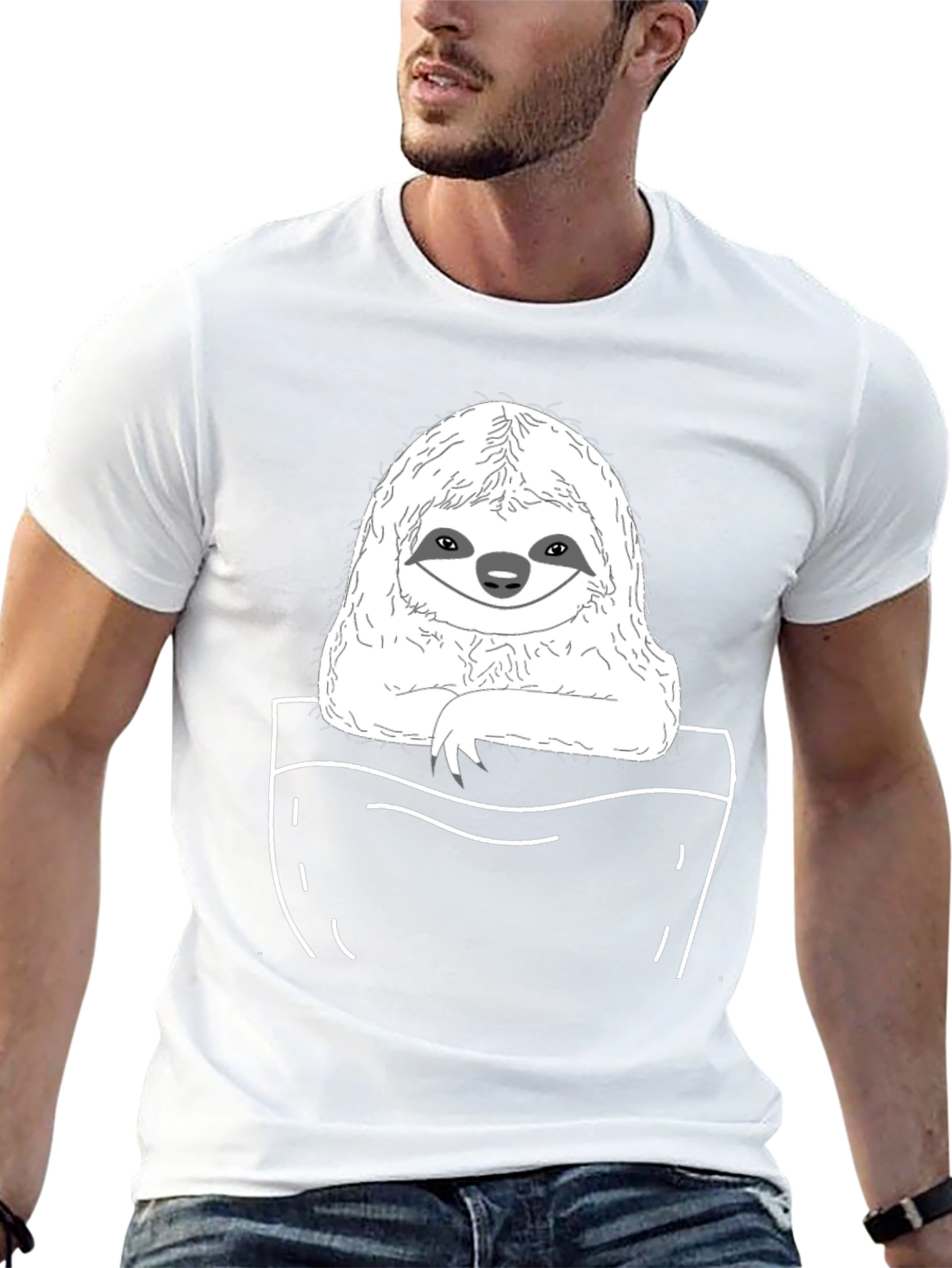 Sloth Pocket T-Shirt - Cute & Comfy