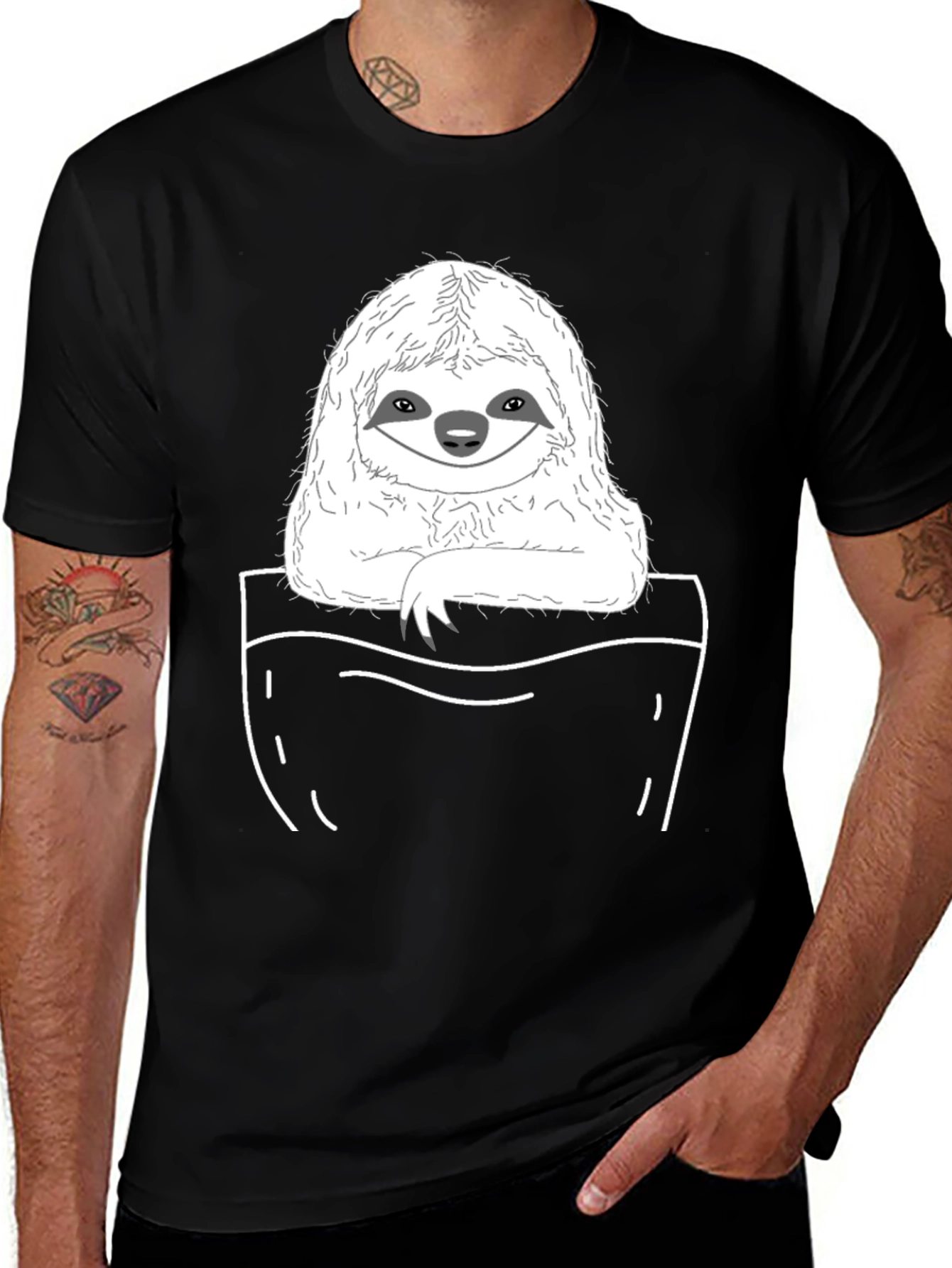 Sloth Pocket T-Shirt - Cute & Comfy
