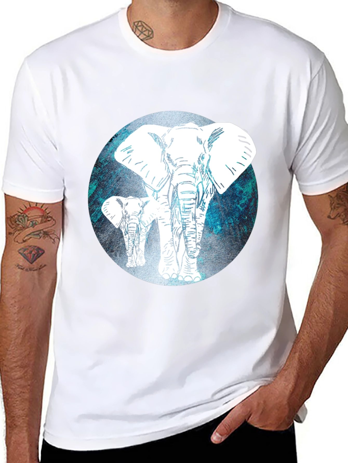 Elephant Graphic Tee - Mens Black T-Shirt