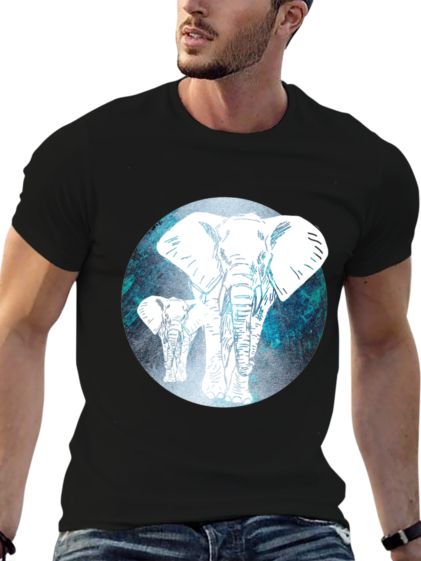 Elephant Graphic Tee - Mens Black T-Shirt