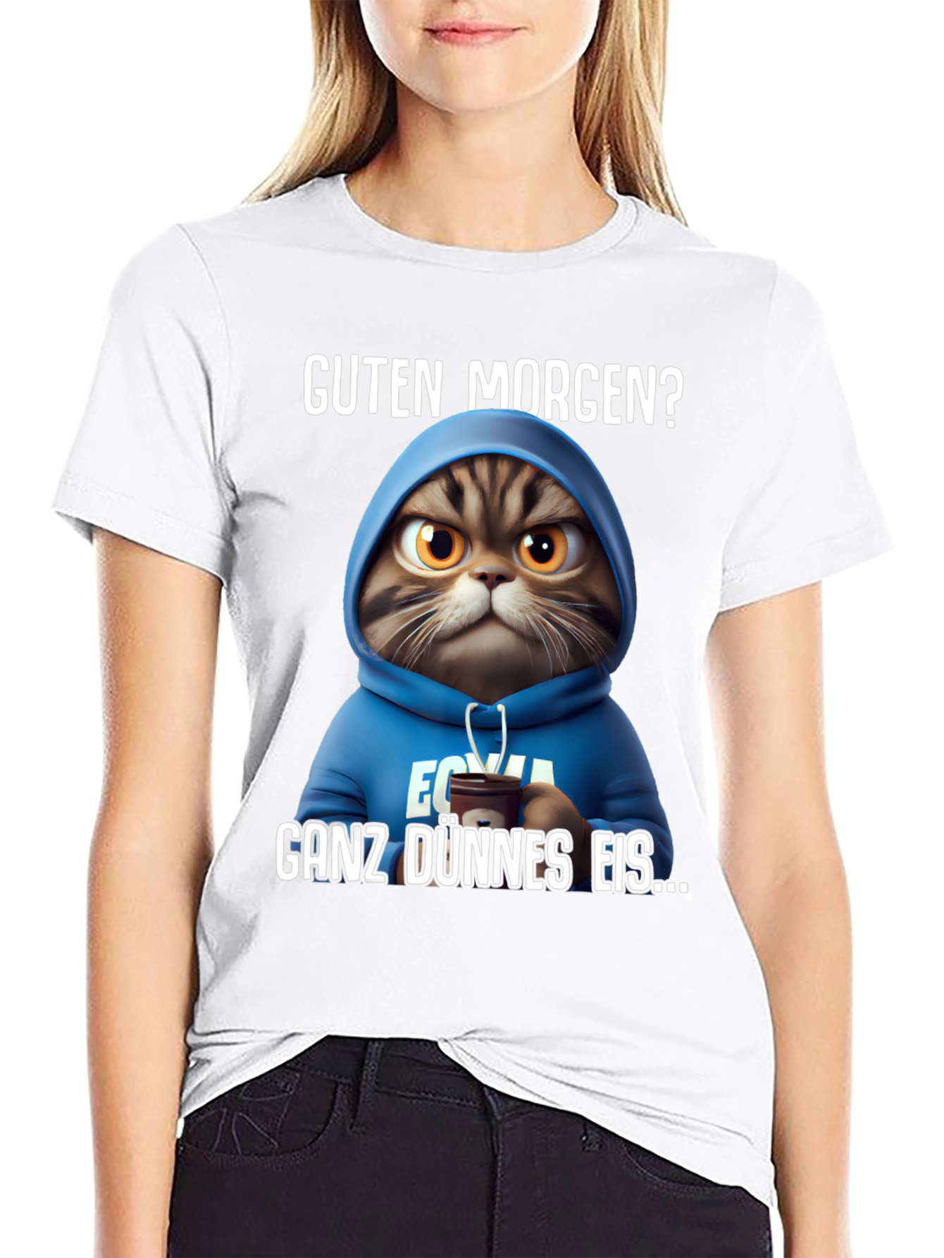 Grumpy Cat Hoodie T-Shirt - Guten Morgen?