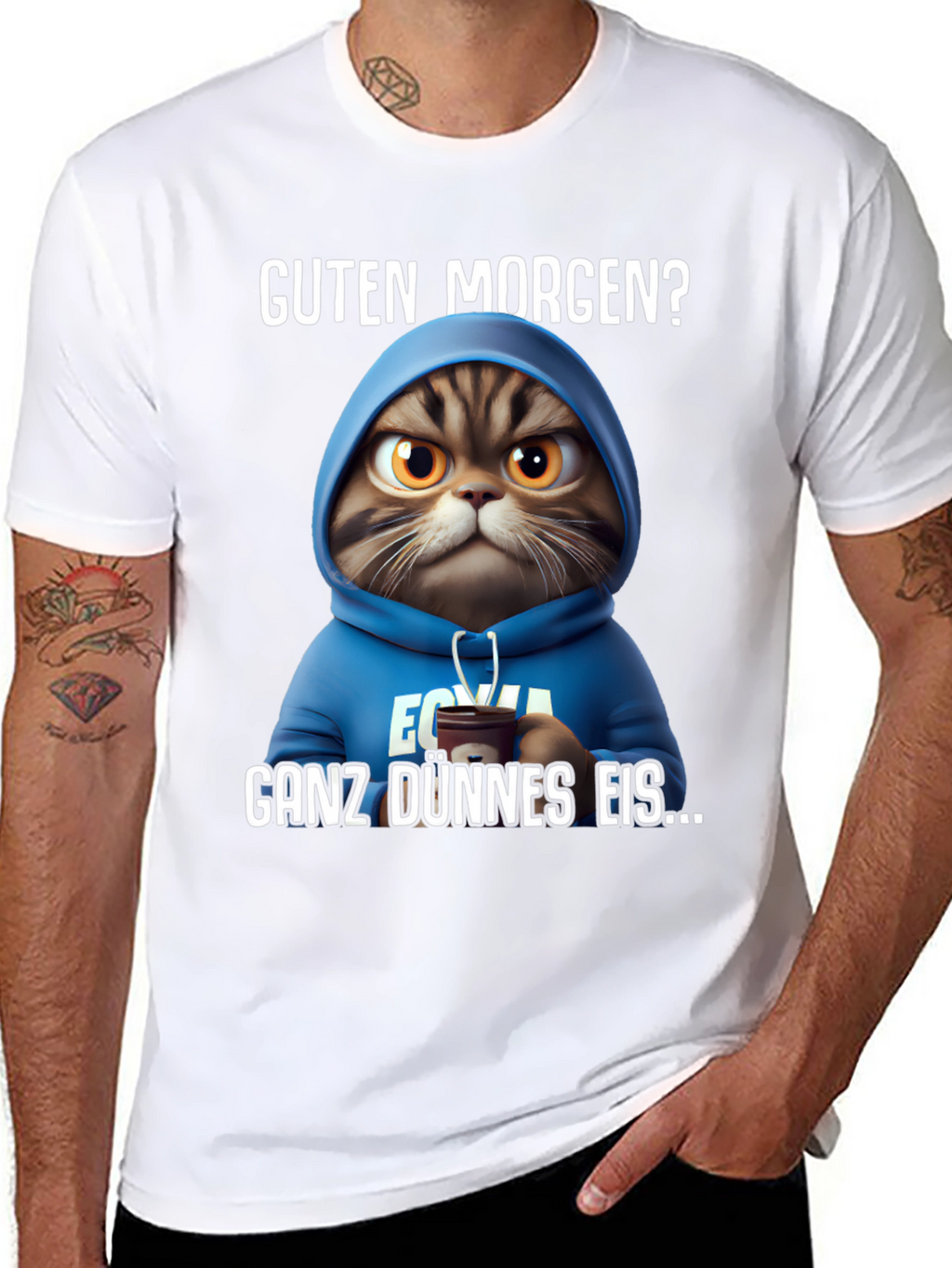 Grumpy Cat Hoodie T-Shirt - Guten Morgen?
