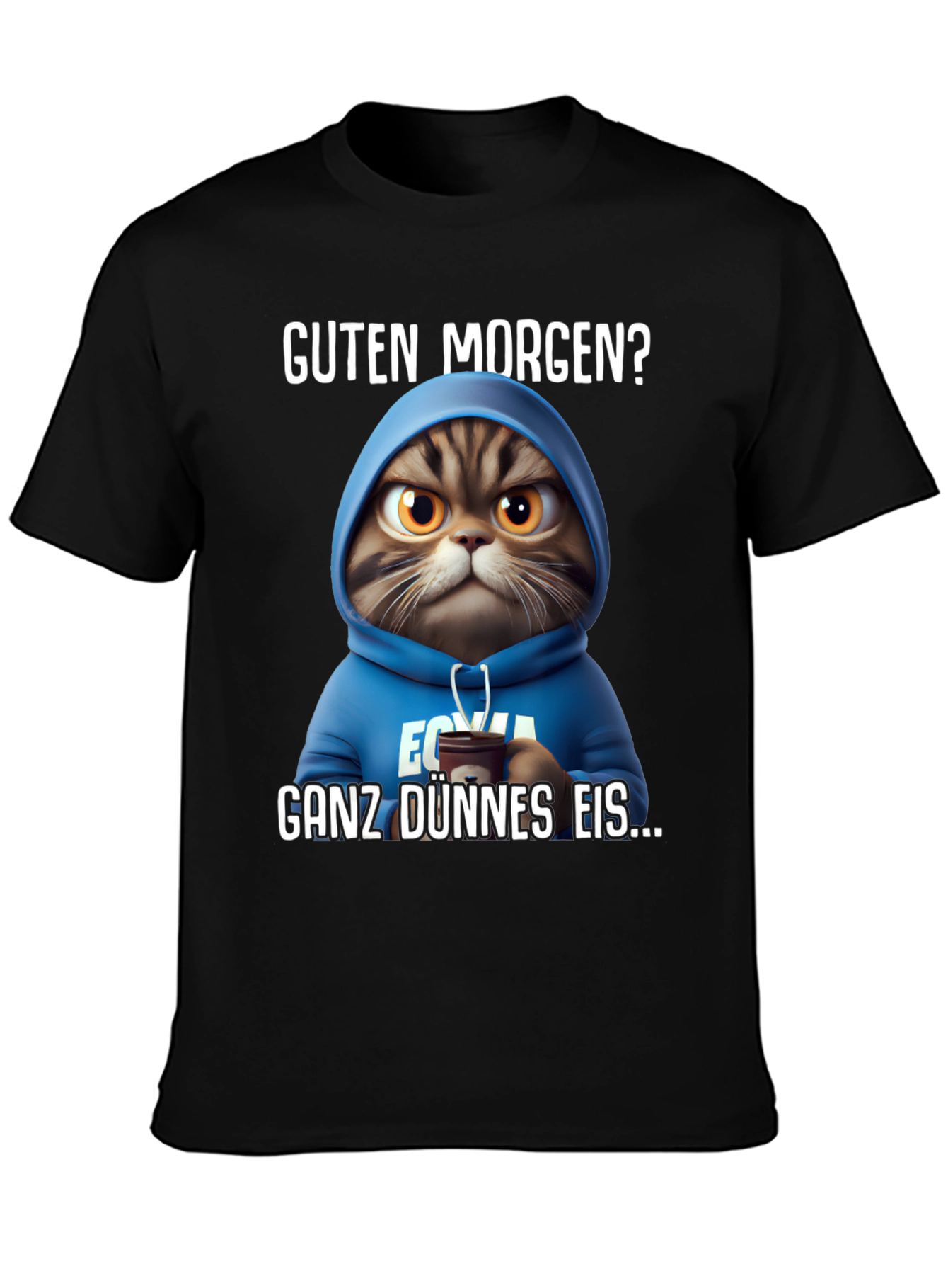 Grumpy Cat Hoodie T-Shirt - Guten Morgen?