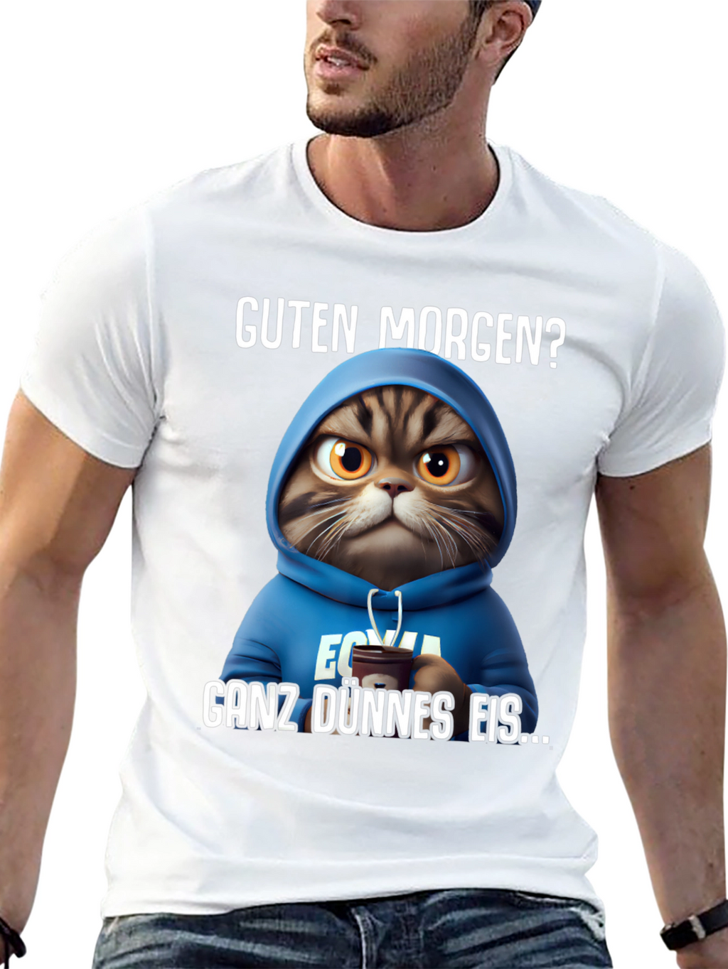 Grumpy Cat Hoodie T-Shirt - Guten Morgen?