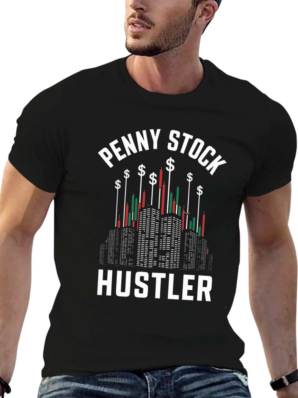 Penny Stock Hustler Black Graphic Tee