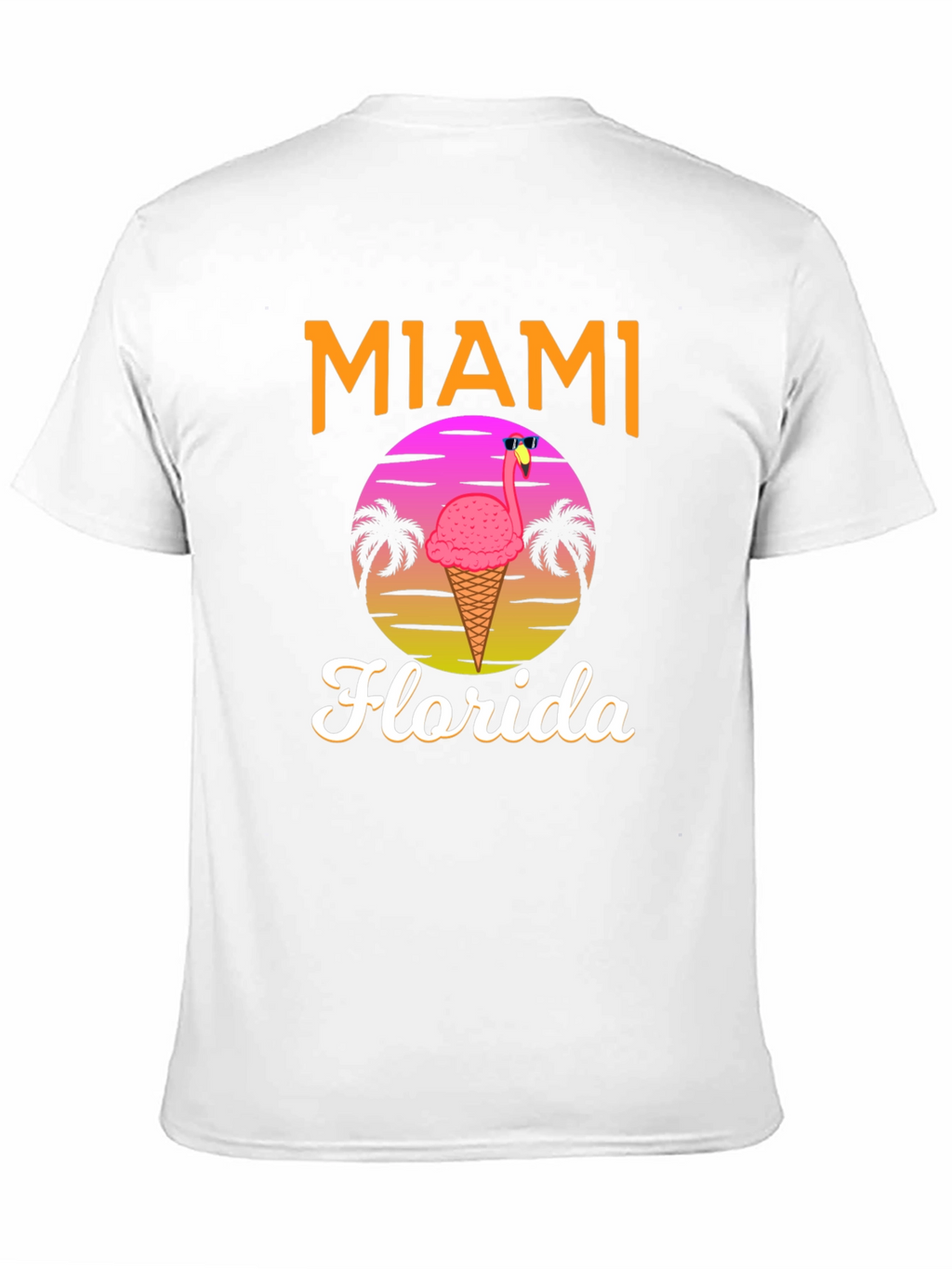 Miami Florida Flamingo Ice Cream T-Shirt
