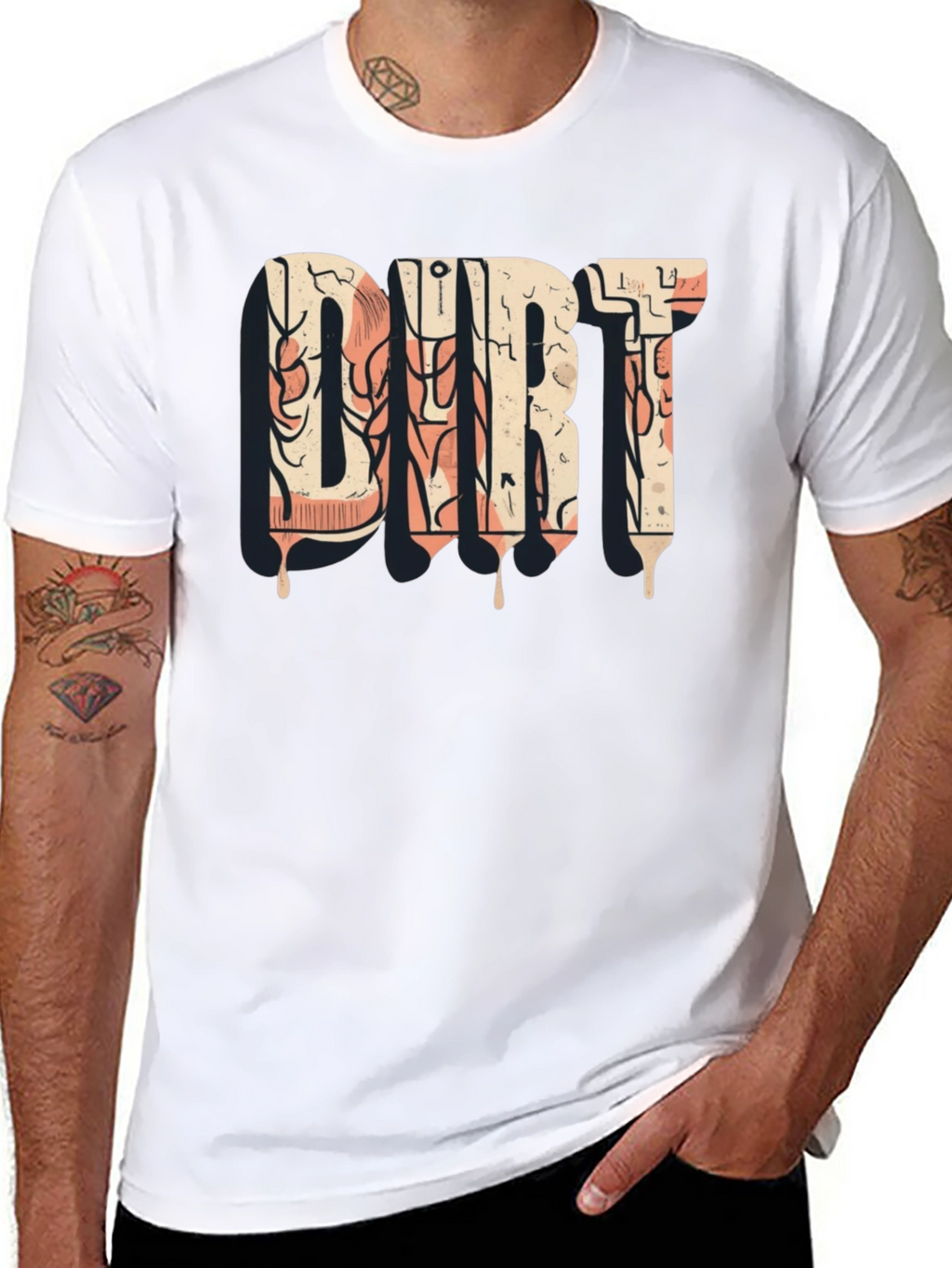 DIRT Graphic Tee - Black Cotton Casual Shirt