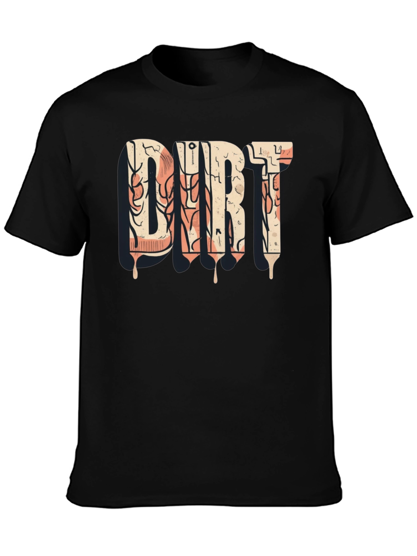 DIRT Graphic Tee - Black Cotton Casual Shirt