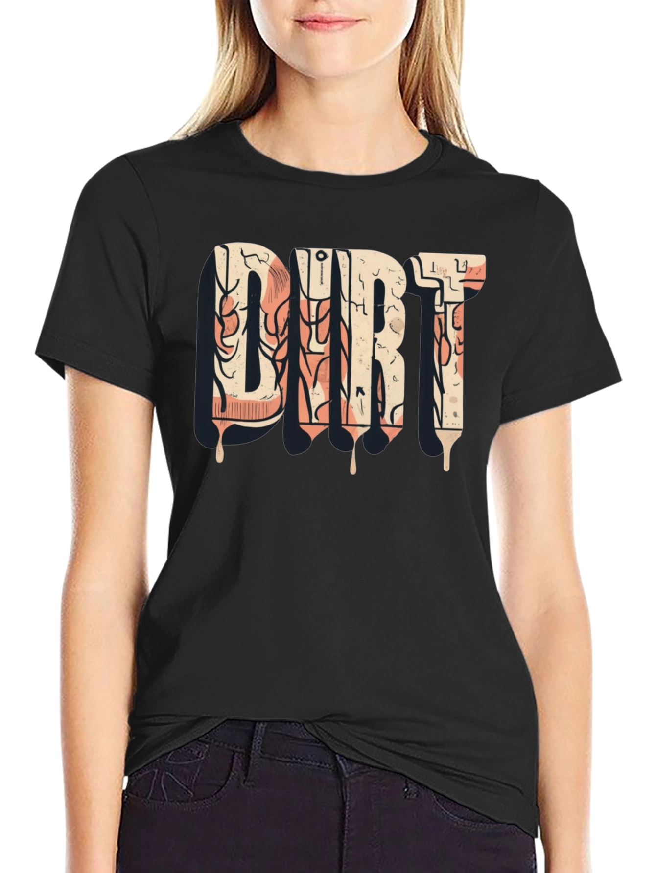 DIRT Graphic Tee - Black Cotton Casual Shirt