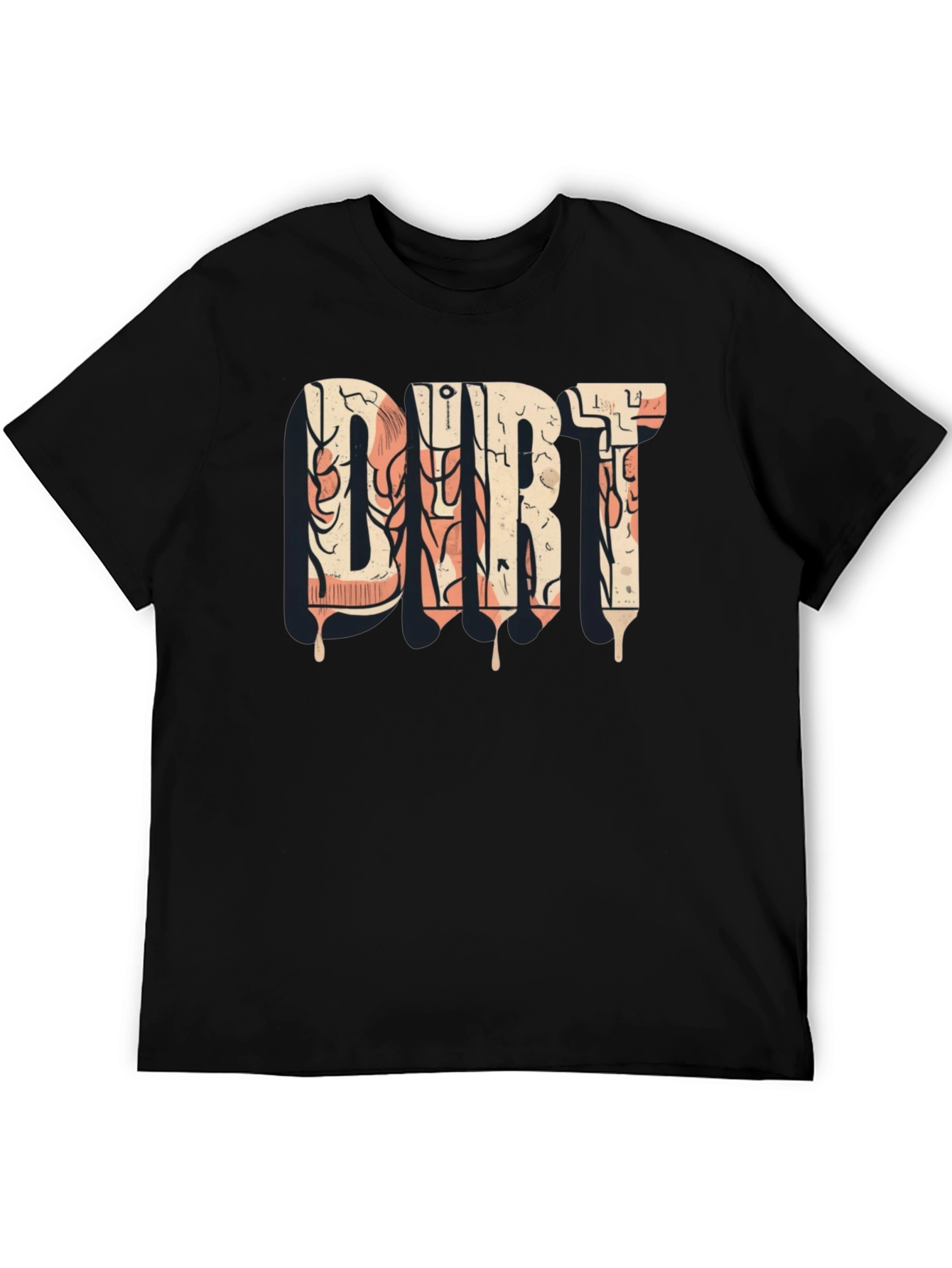 DIRT Graphic Tee - Black Cotton Casual Shirt