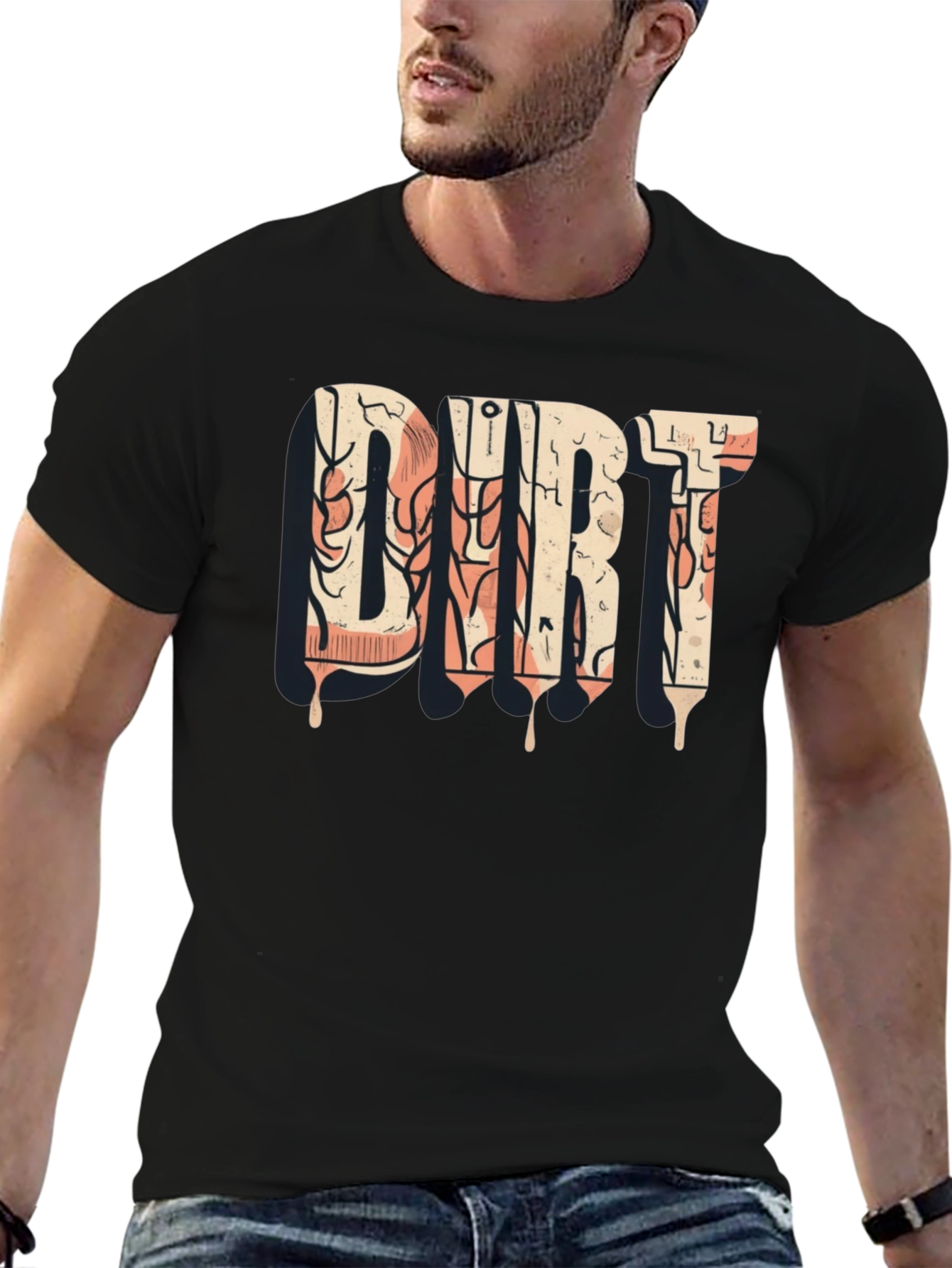 DIRT Graphic Tee - Black Cotton Casual Shirt