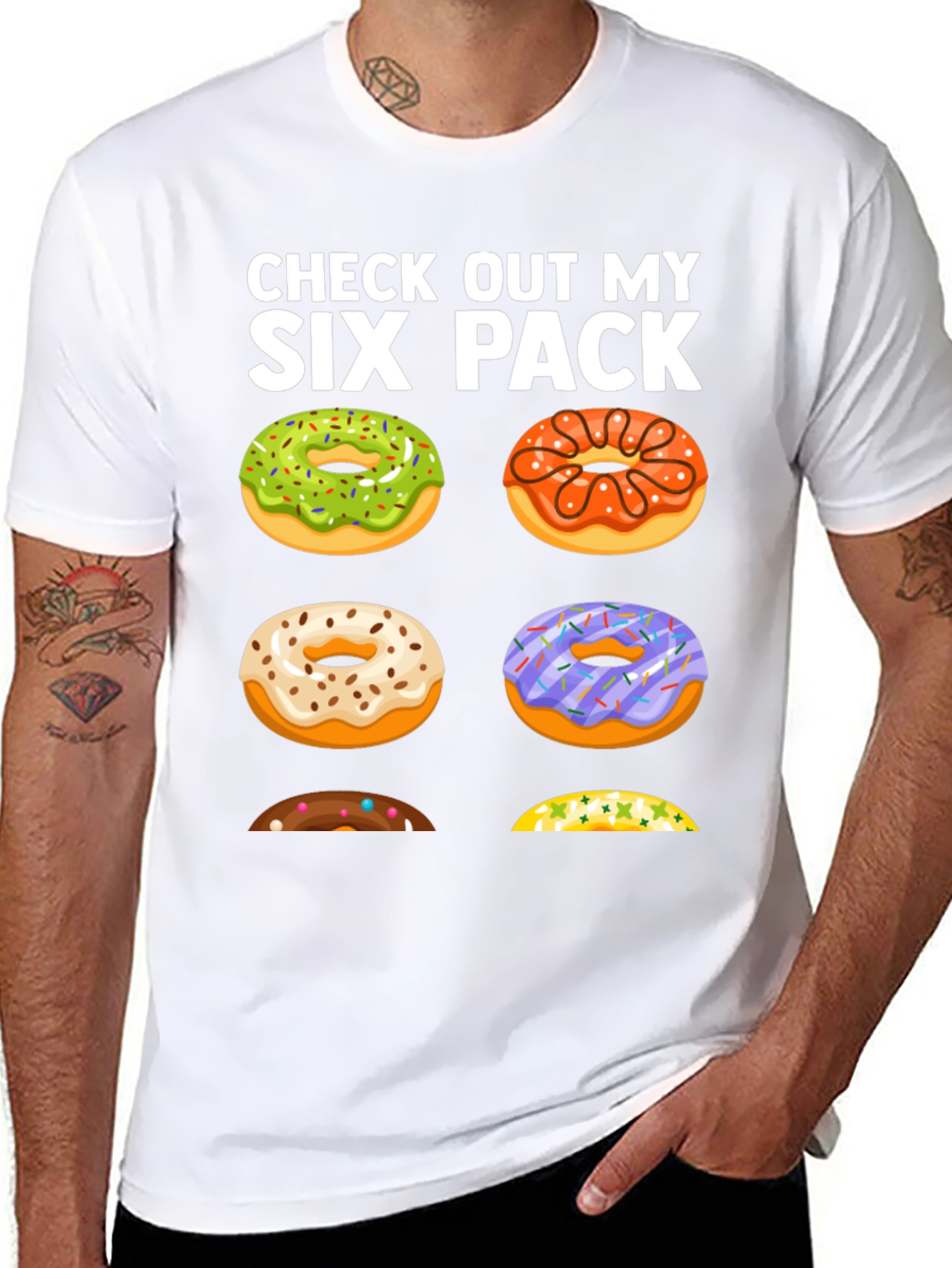 Funny Donut Six Pack T-Shirt