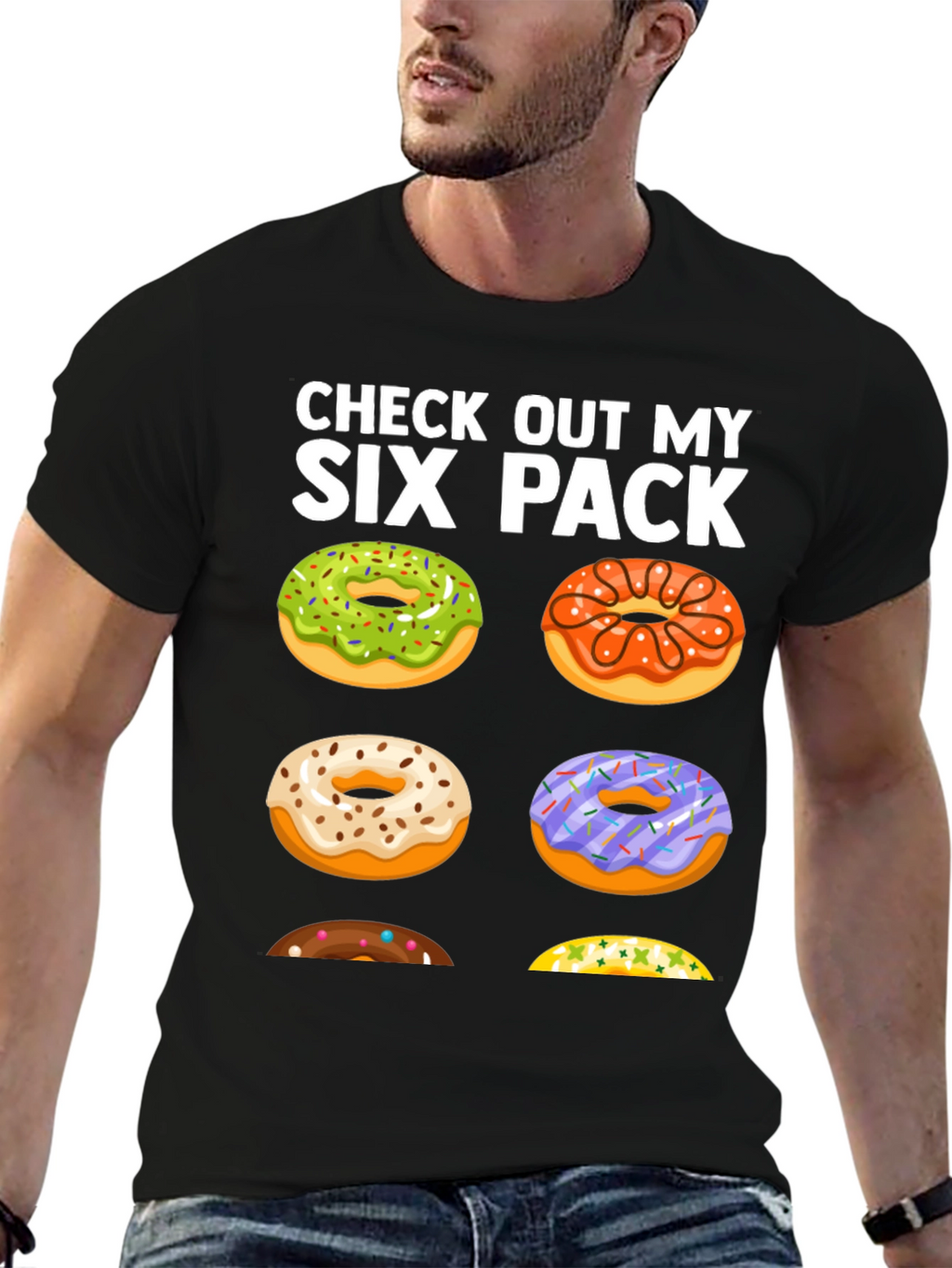 Funny Donut Six Pack T-Shirt