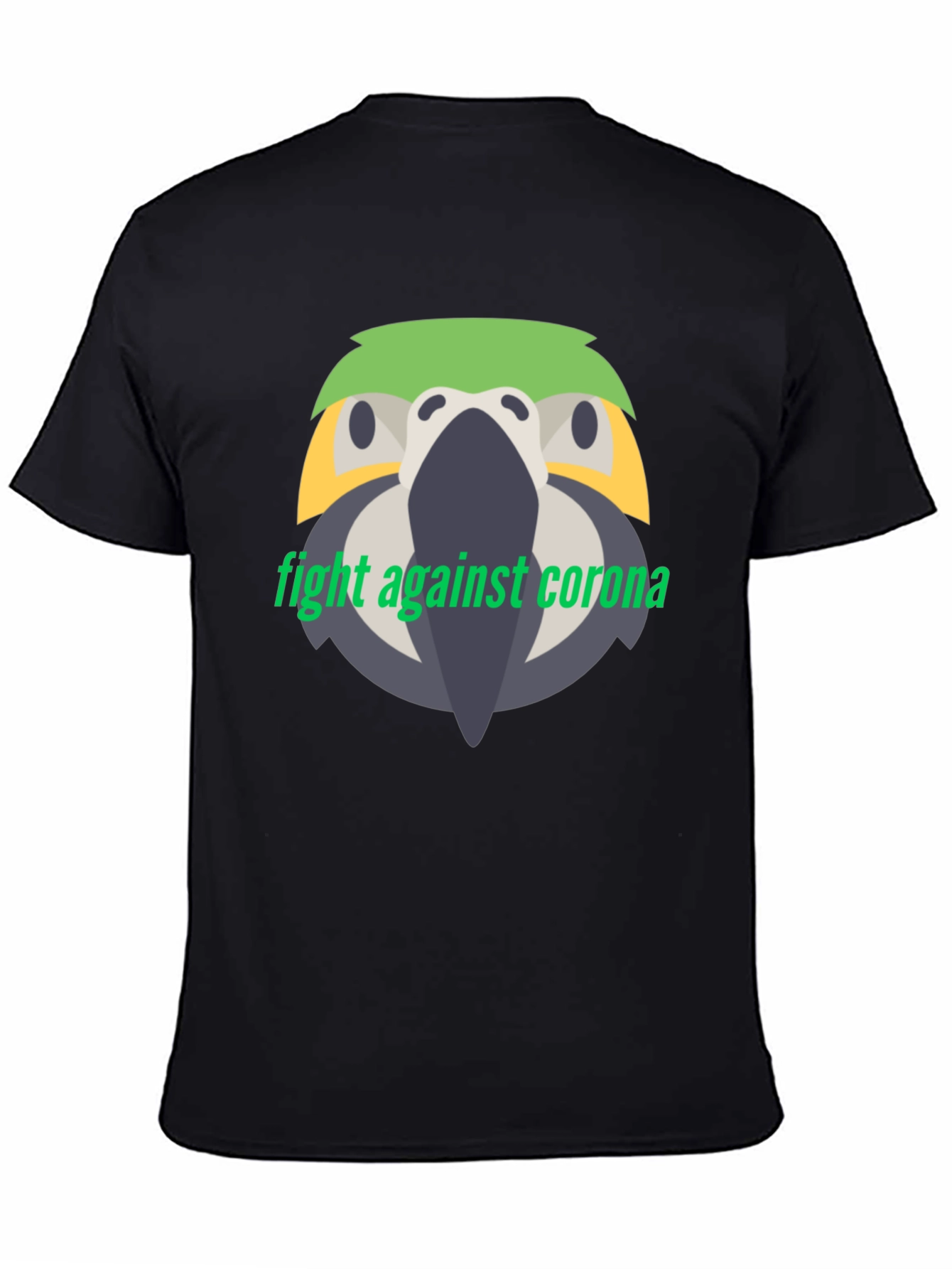 Fight Corona Parrot T-Shirt - Unisex Black Tee