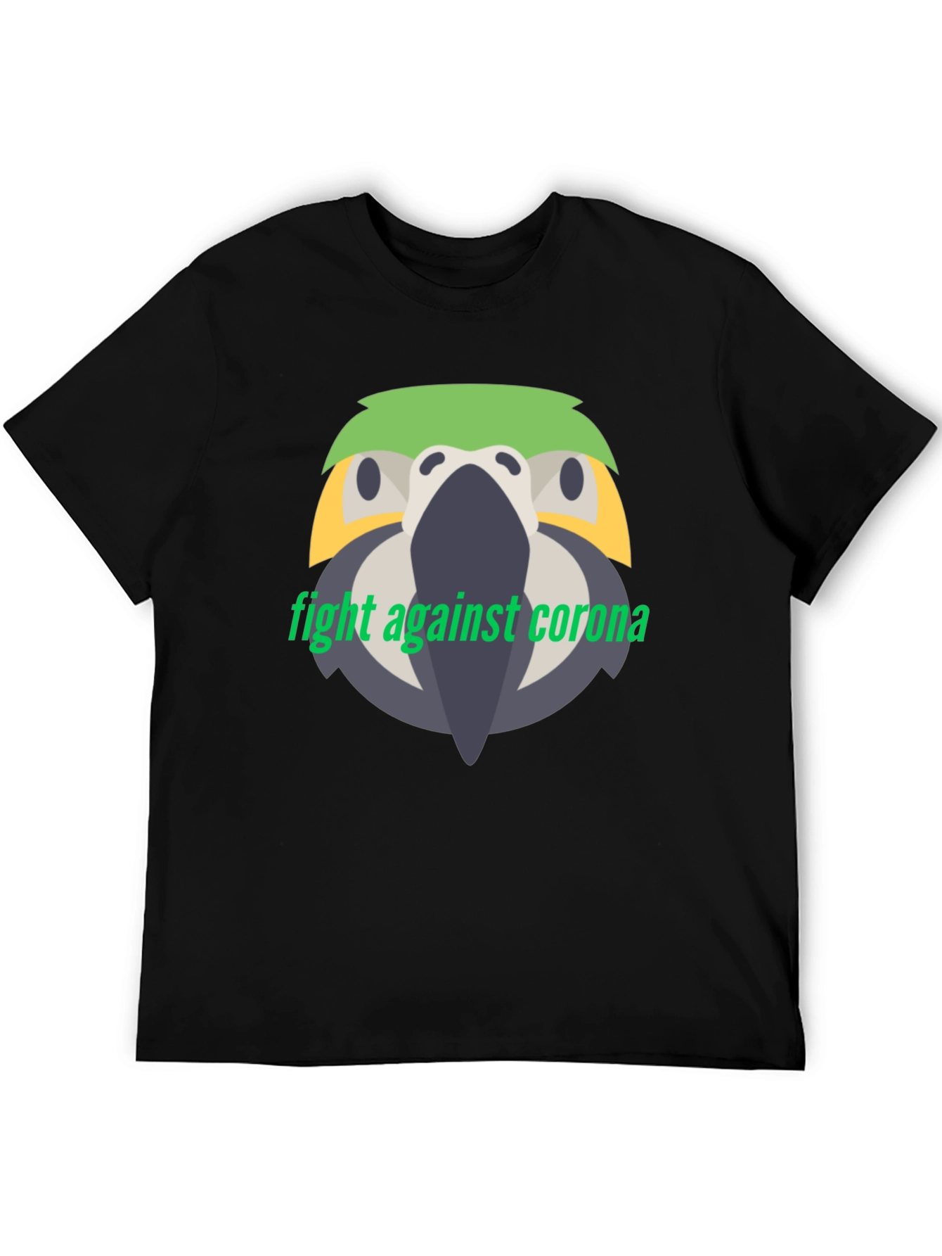Fight Corona Parrot T-Shirt - Unisex Black Tee