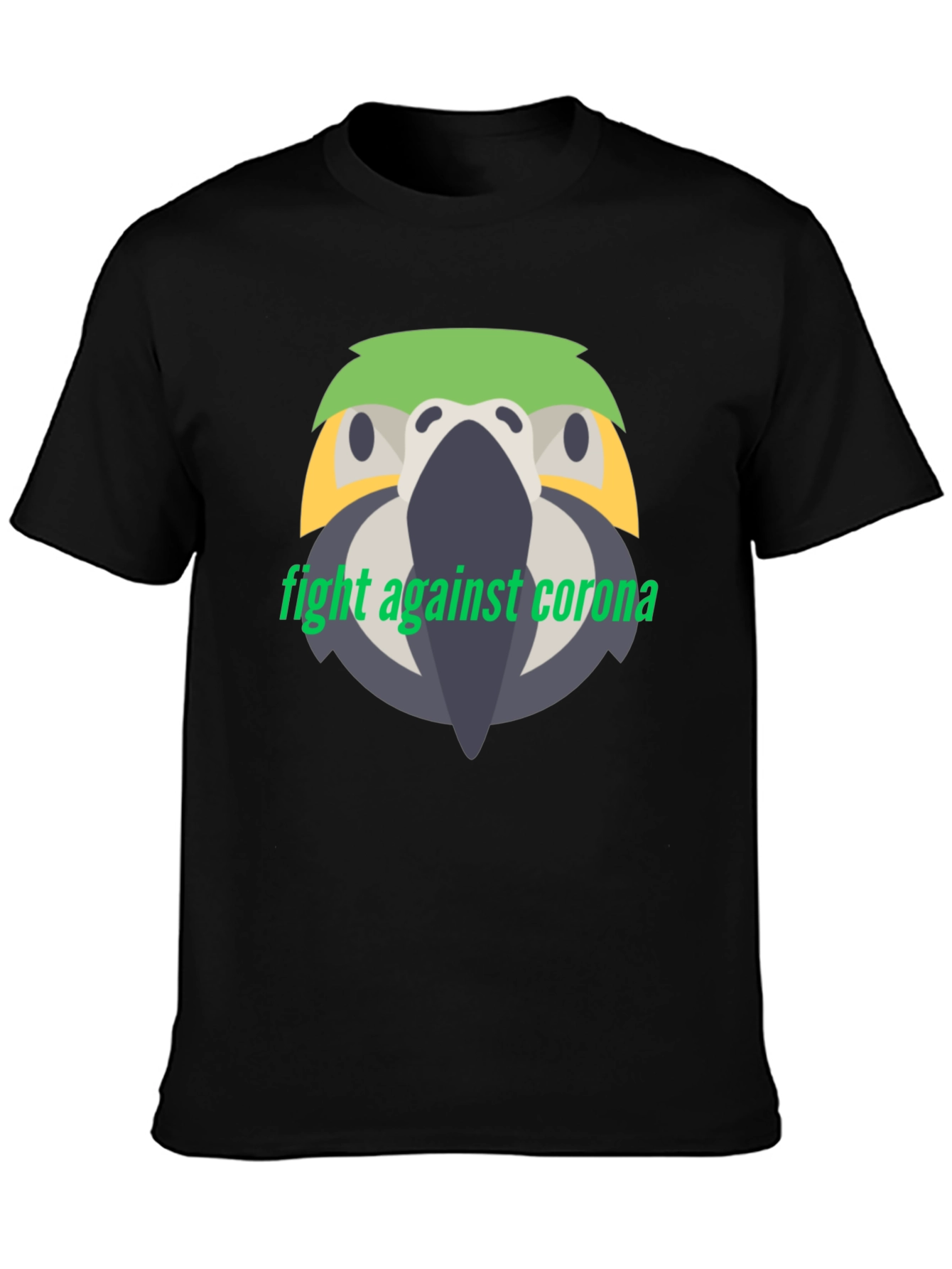 Fight Corona Parrot T-Shirt - Unisex Black Tee