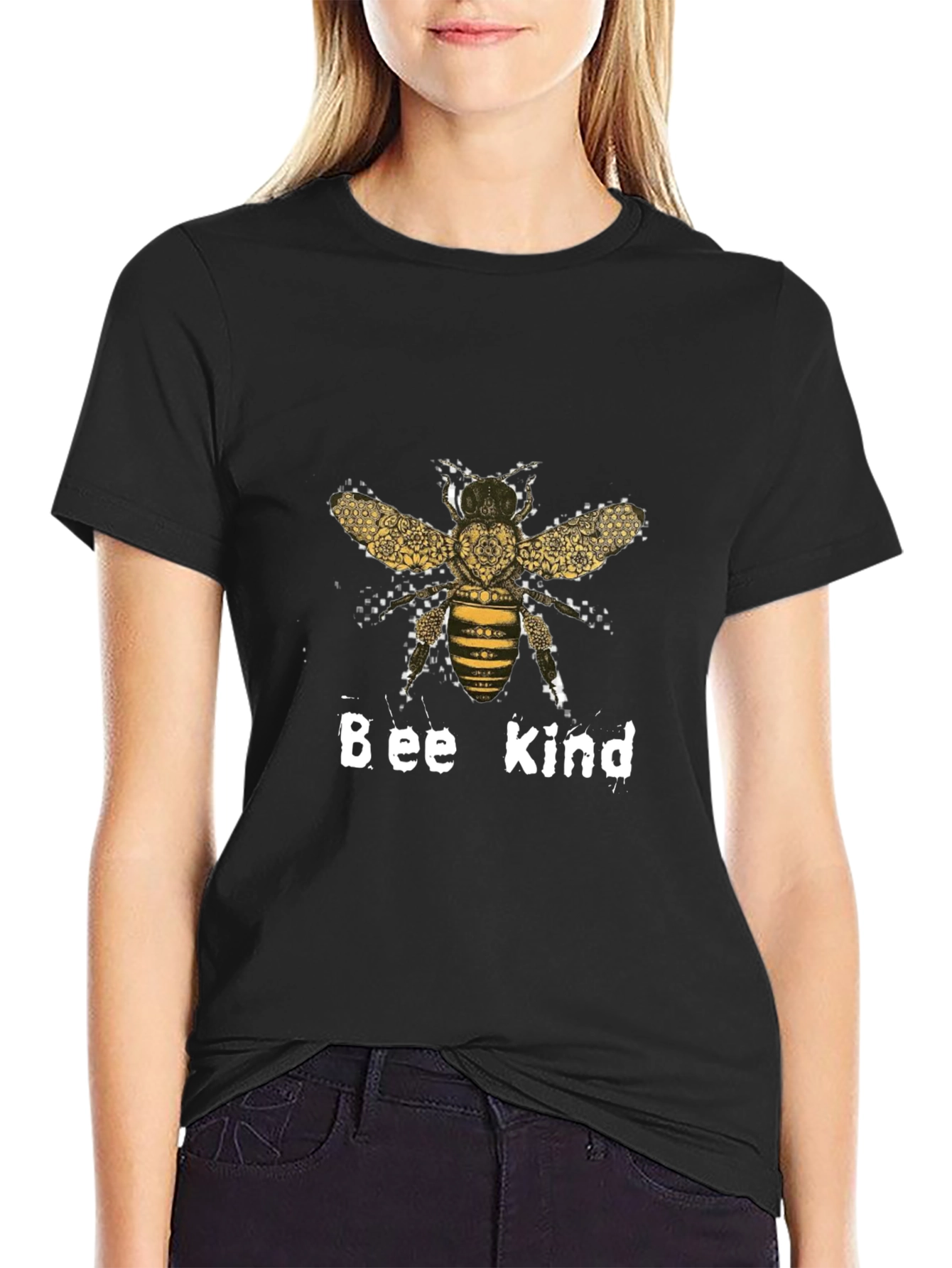 Bee Kind T-Shirt Black Cotton Graphic Tee