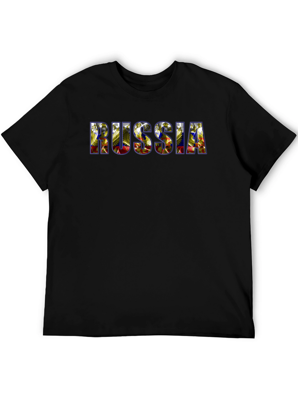 Russia Graphic Print Black T-Shirt