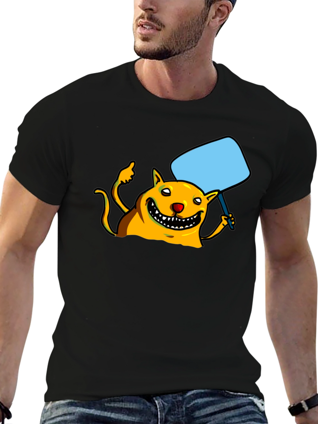 Smiling Monster Graphic Black T-Shirt