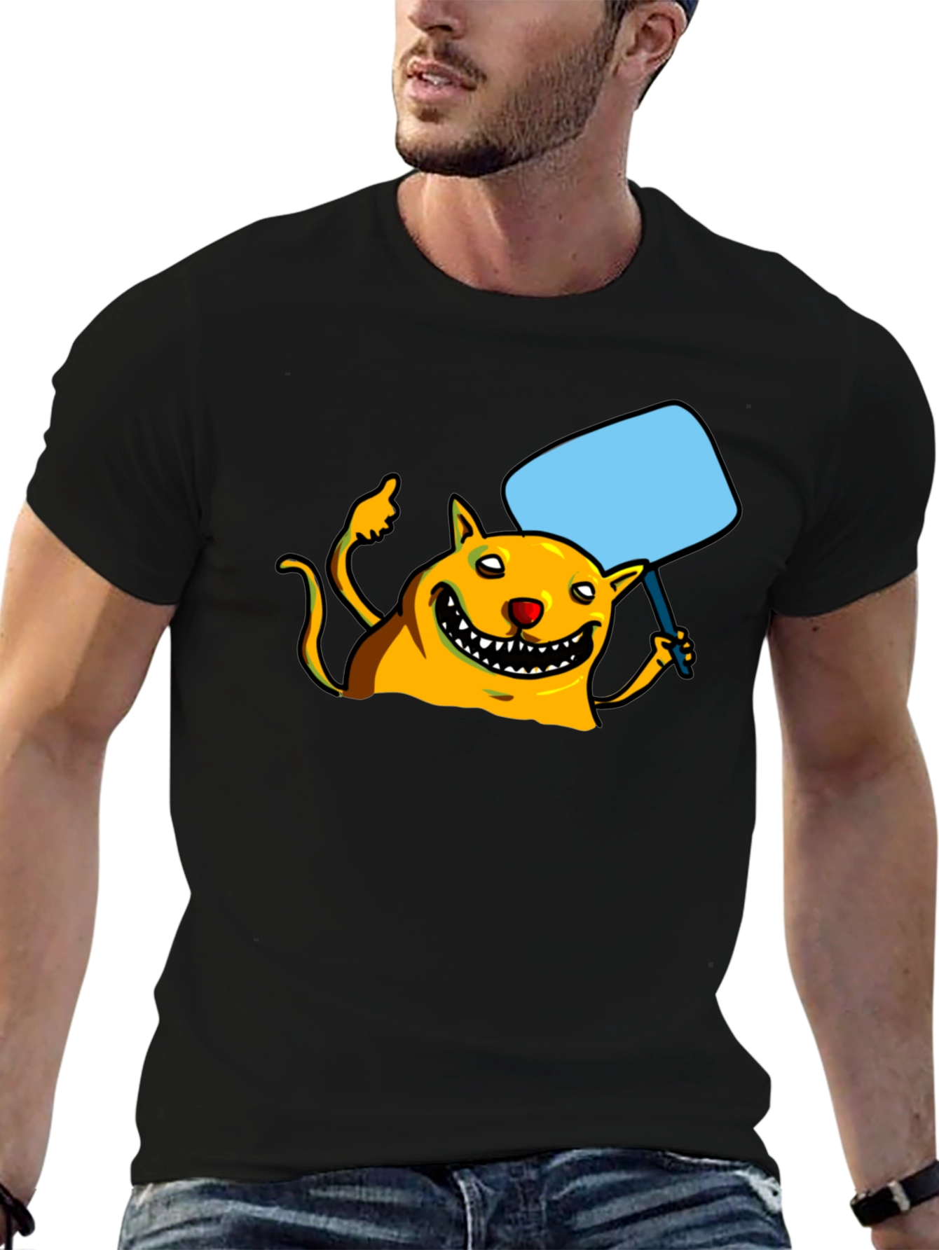 Smiling Monster Graphic Black T-Shirt