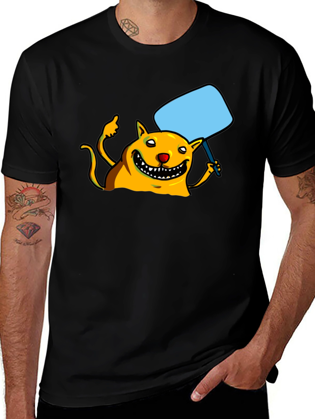 Smiling Monster Graphic Black T-Shirt