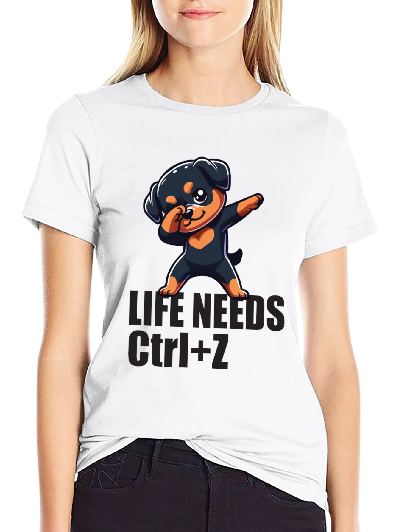 Cute Dog Dabbing T-Shirt - Life Needs Ctrl+Z