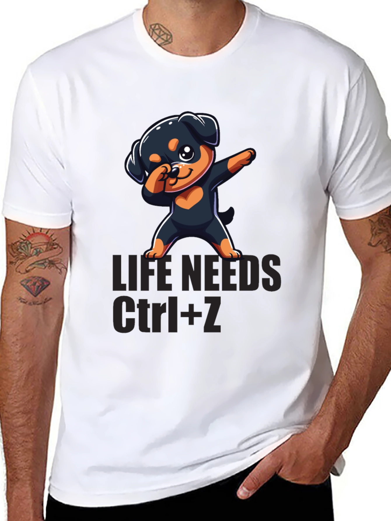 Cute Dog Dabbing T-Shirt - Life Needs Ctrl+Z
