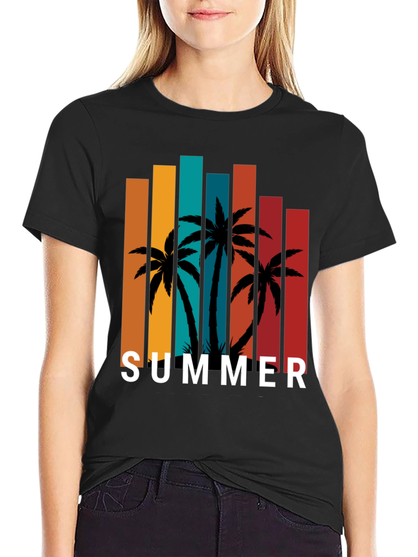 Tropical Summer Palm Tree Graphic Tee