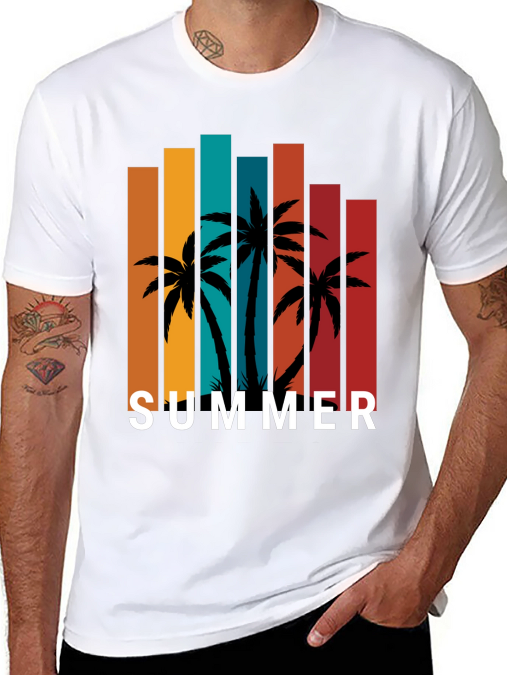 Tropical Summer Palm Tree Graphic Tee
