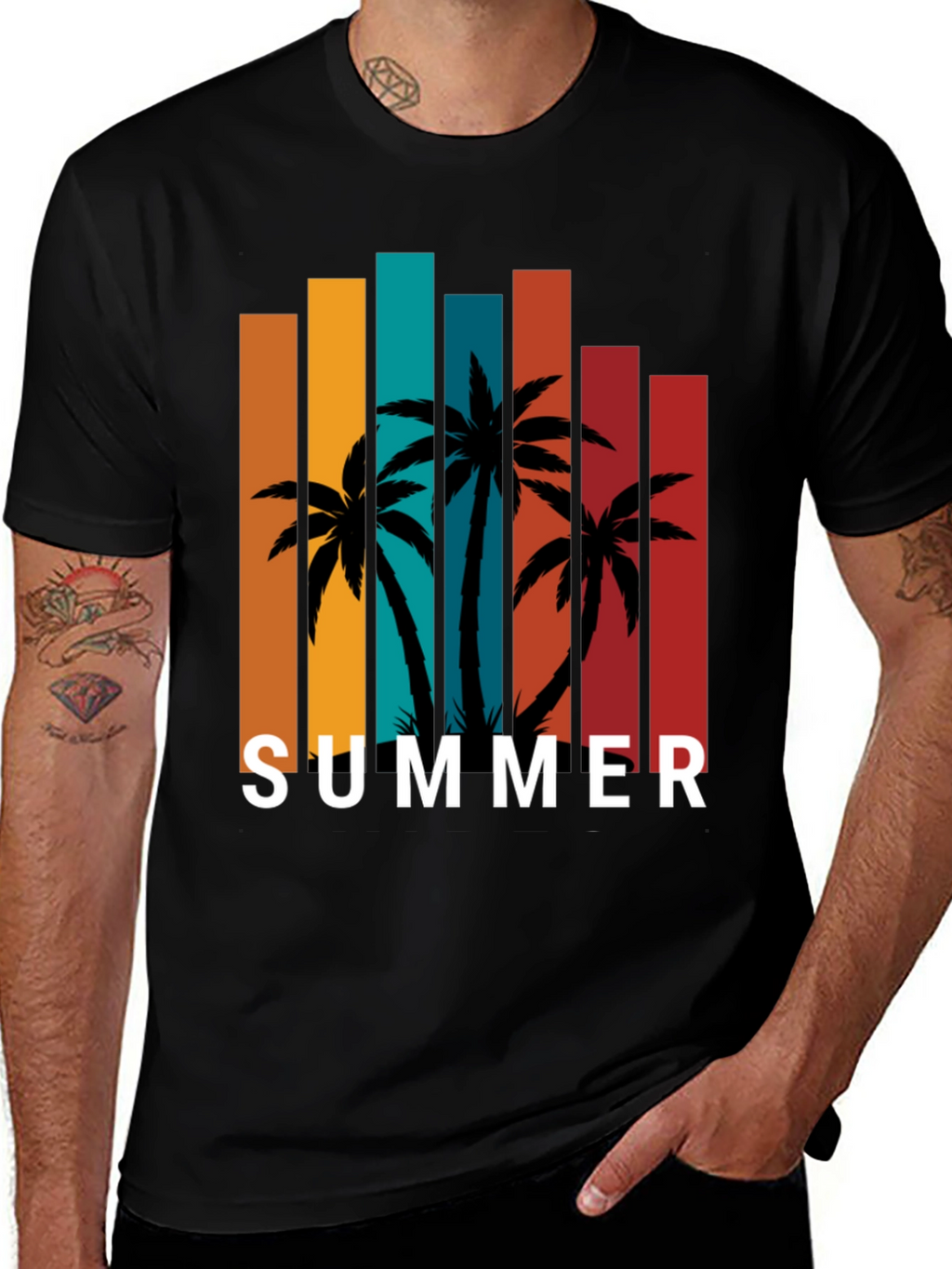 Tropical Summer Palm Tree Graphic Tee