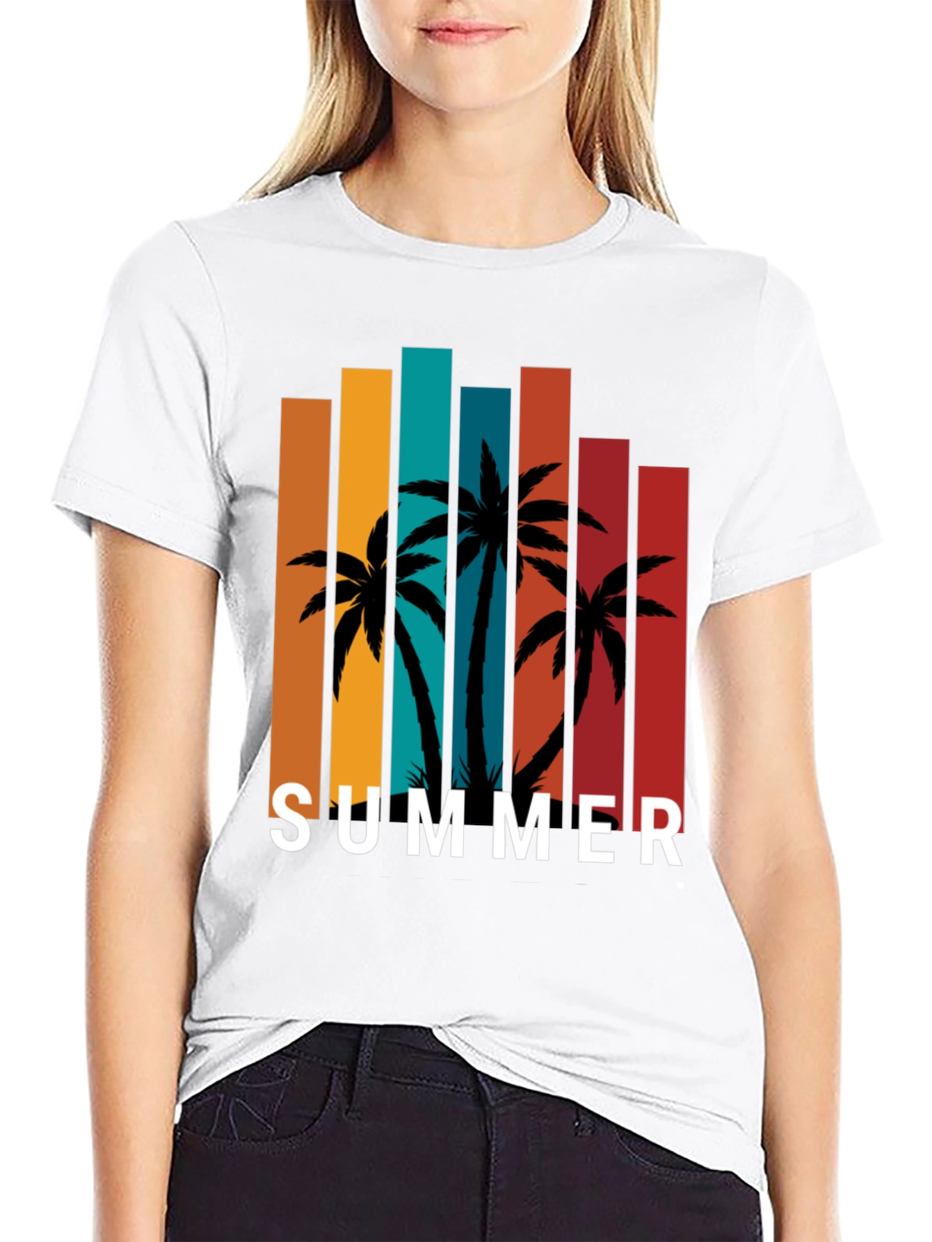 Tropical Summer Palm Tree Graphic Tee