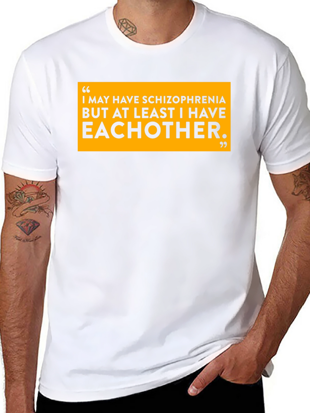 Schizophrenia Eachother T-Shirt Black Cotton Slogan Tee Funny