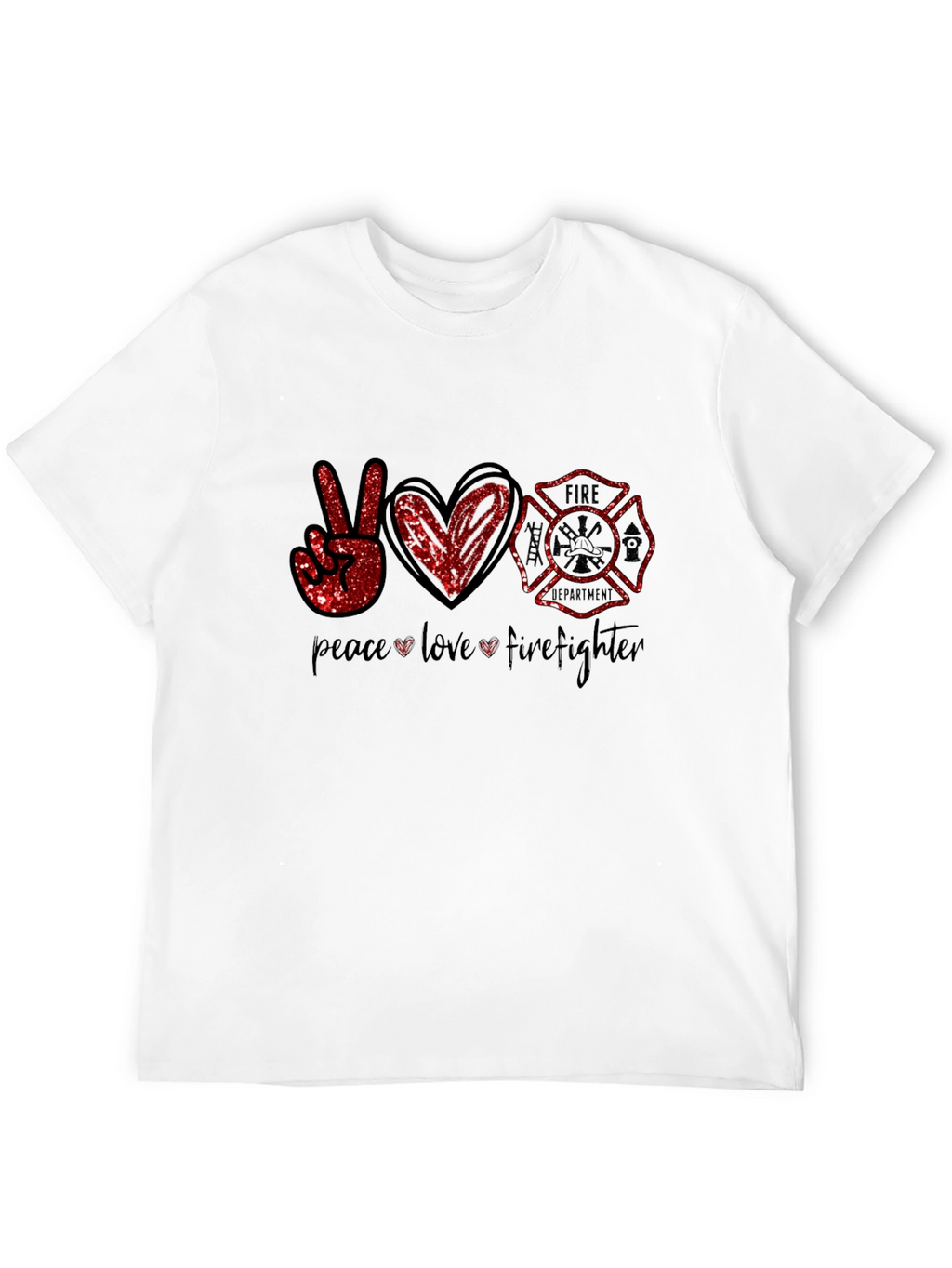 Peace Love Firefighter Graphic Tee