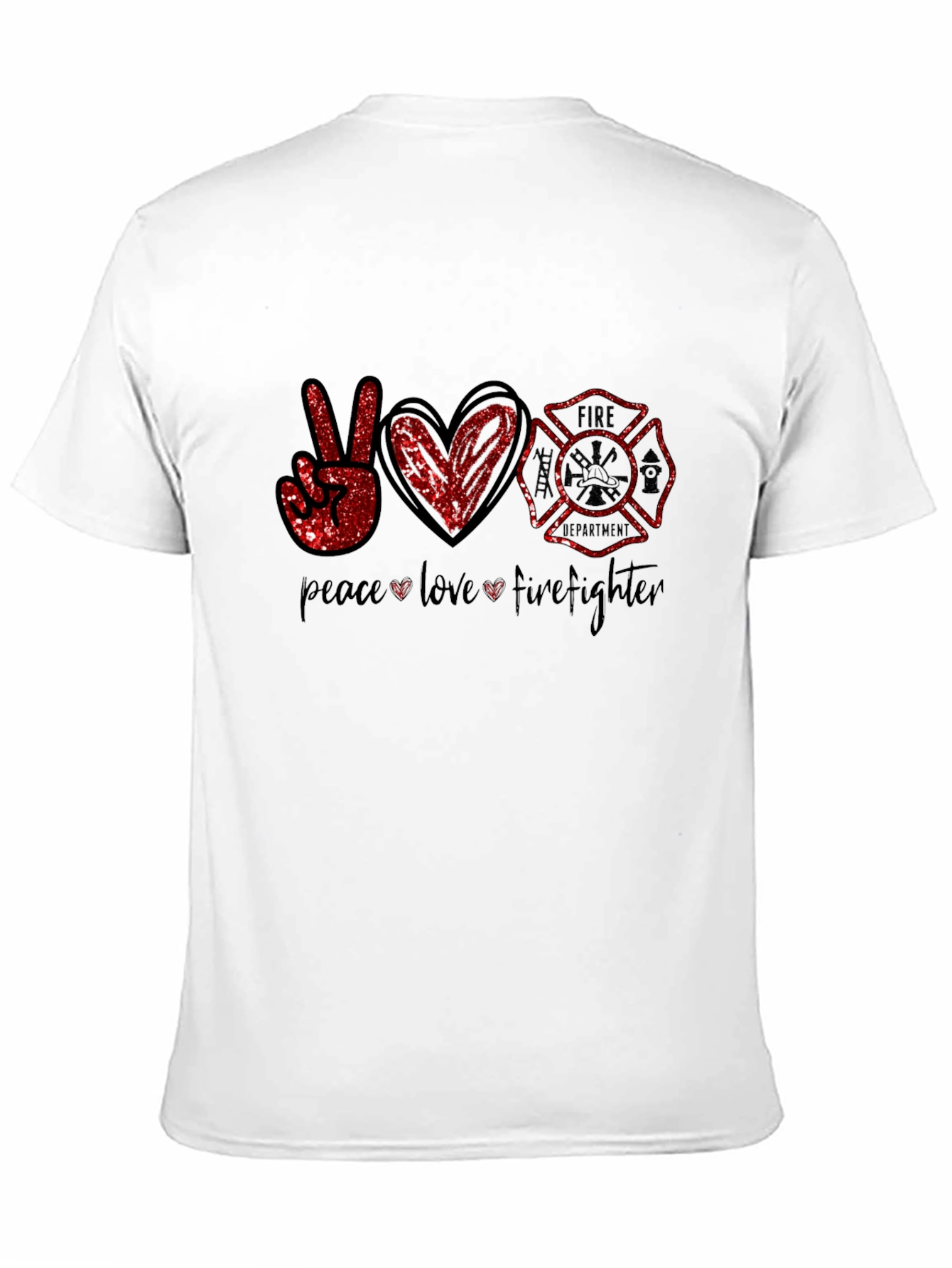 Peace Love Firefighter Graphic Tee