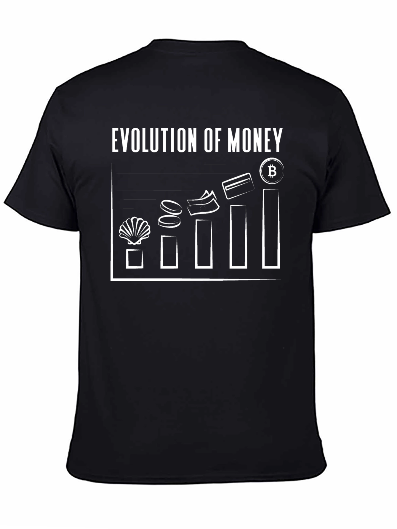 Evolution of Money Bitcoin Black T-Shirt