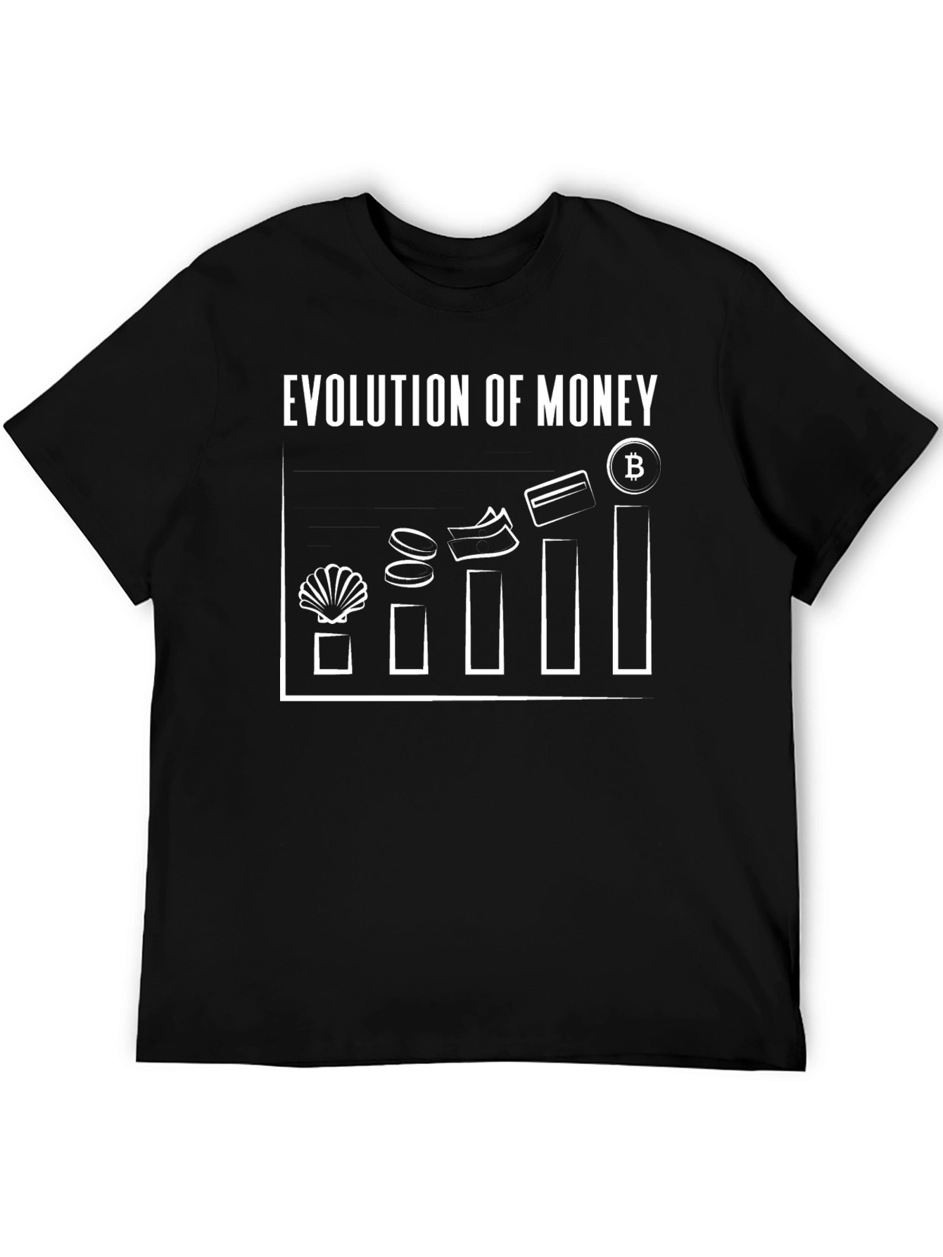 Evolution of Money Bitcoin Black T-Shirt
