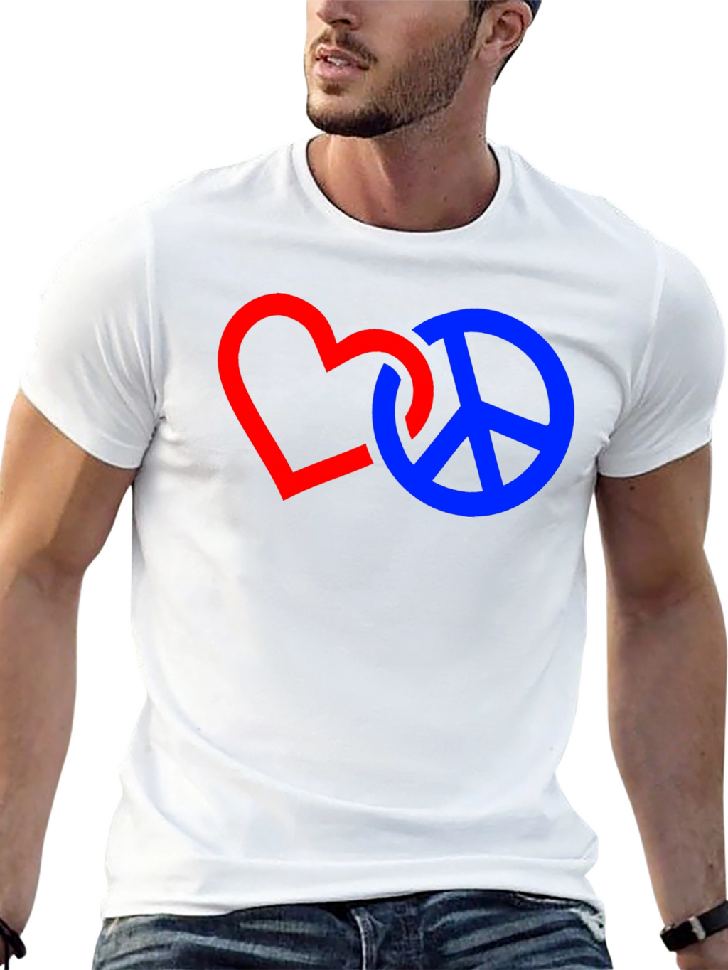 Heart and Peace Sign Graphic T-Shirt