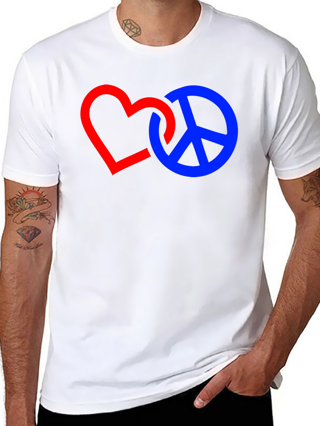 Heart and Peace Sign Graphic T-Shirt