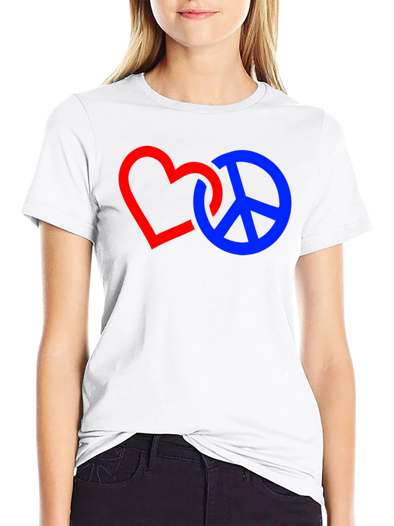 Heart and Peace Sign Graphic T-Shirt