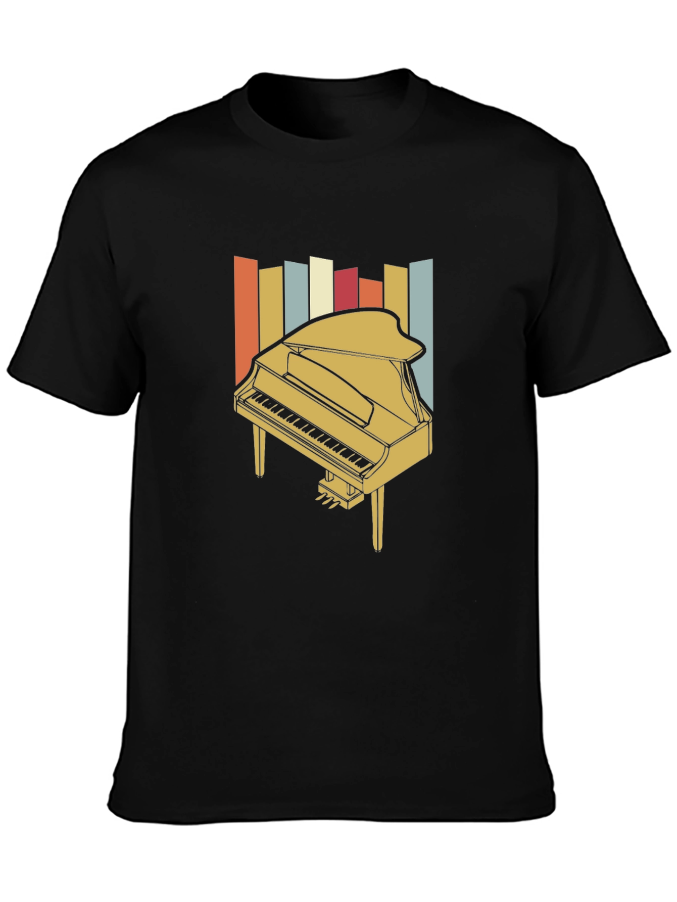 Retro Piano Graphic Tee - Vintage Music Lover T-Shirt