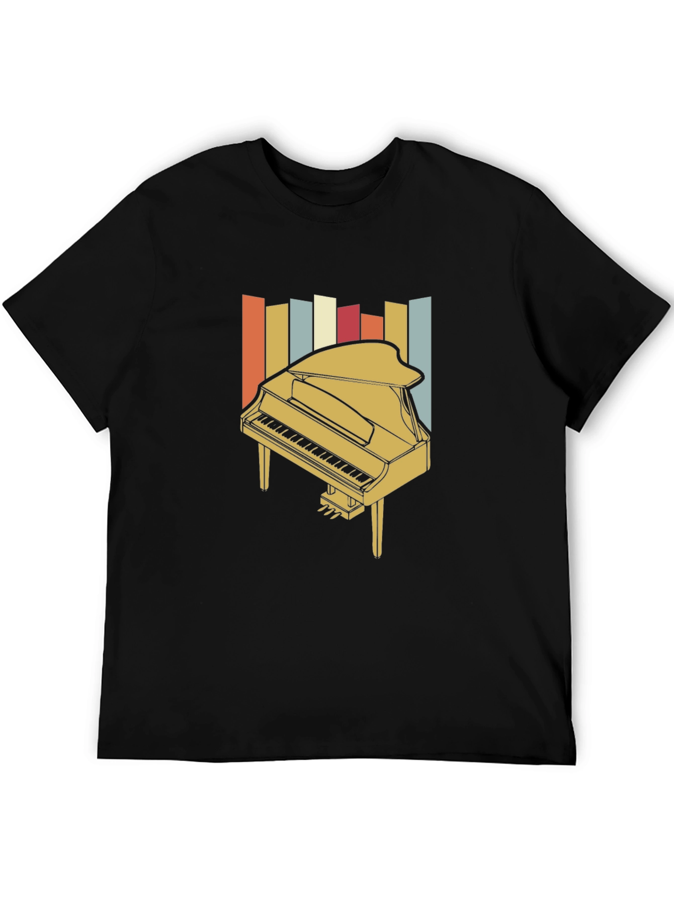 Retro Piano Graphic Tee - Vintage Music Lover T-Shirt