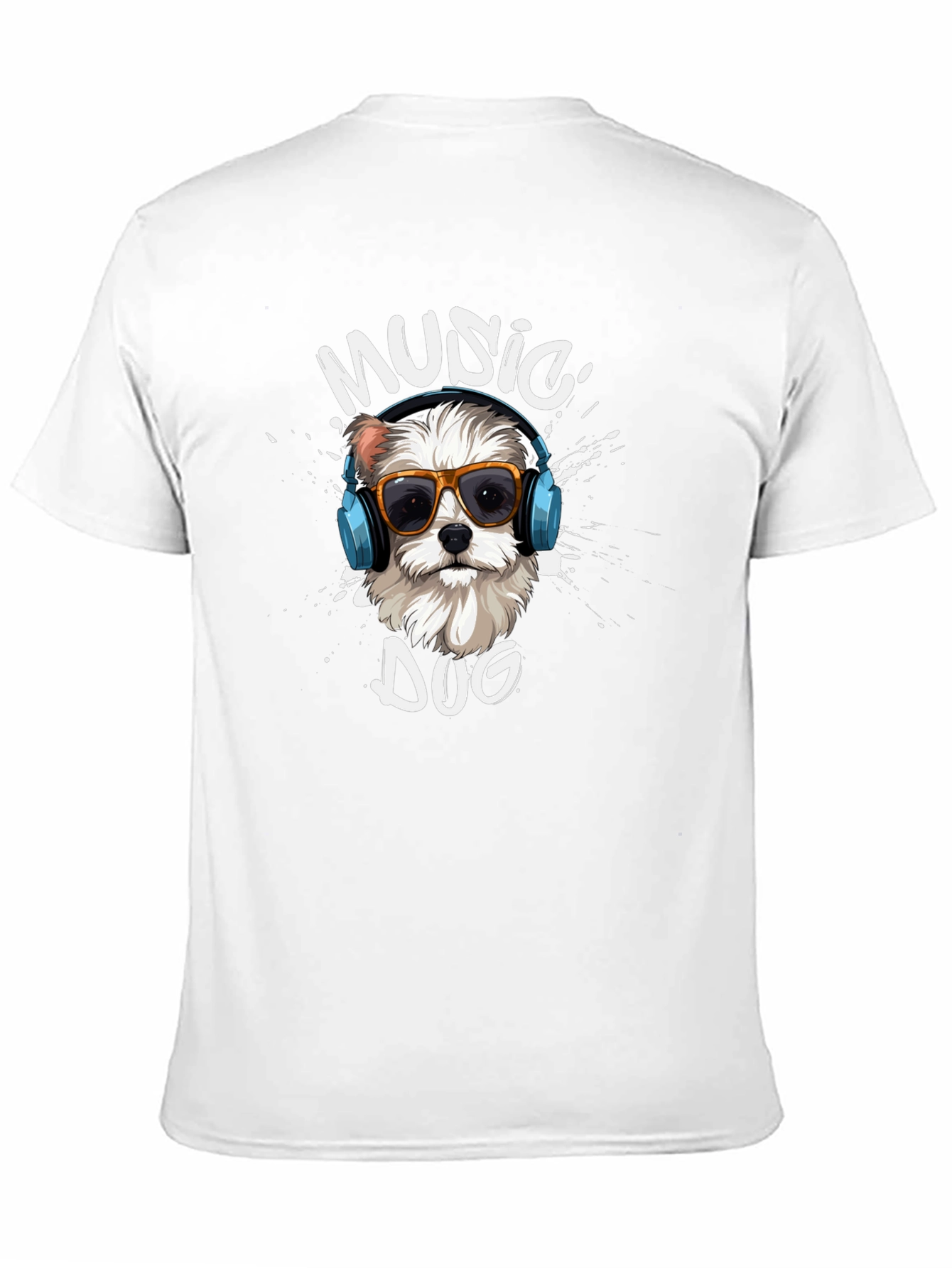 Music Dog Graphic T-Shirt - Trendy Canine Design